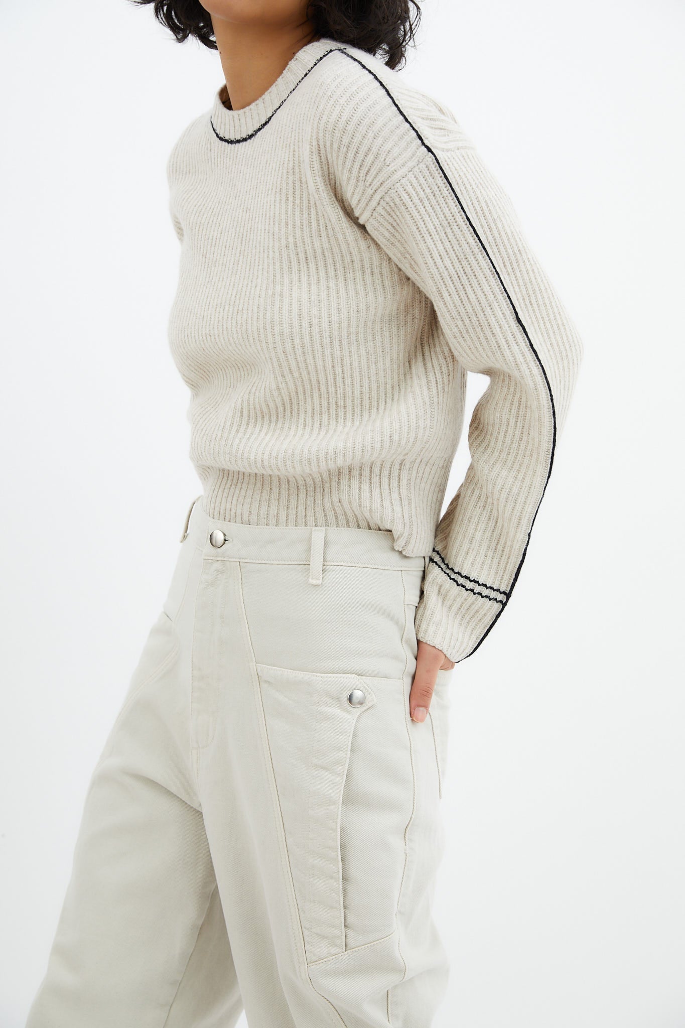 STONE TWILL CARGO JEANS