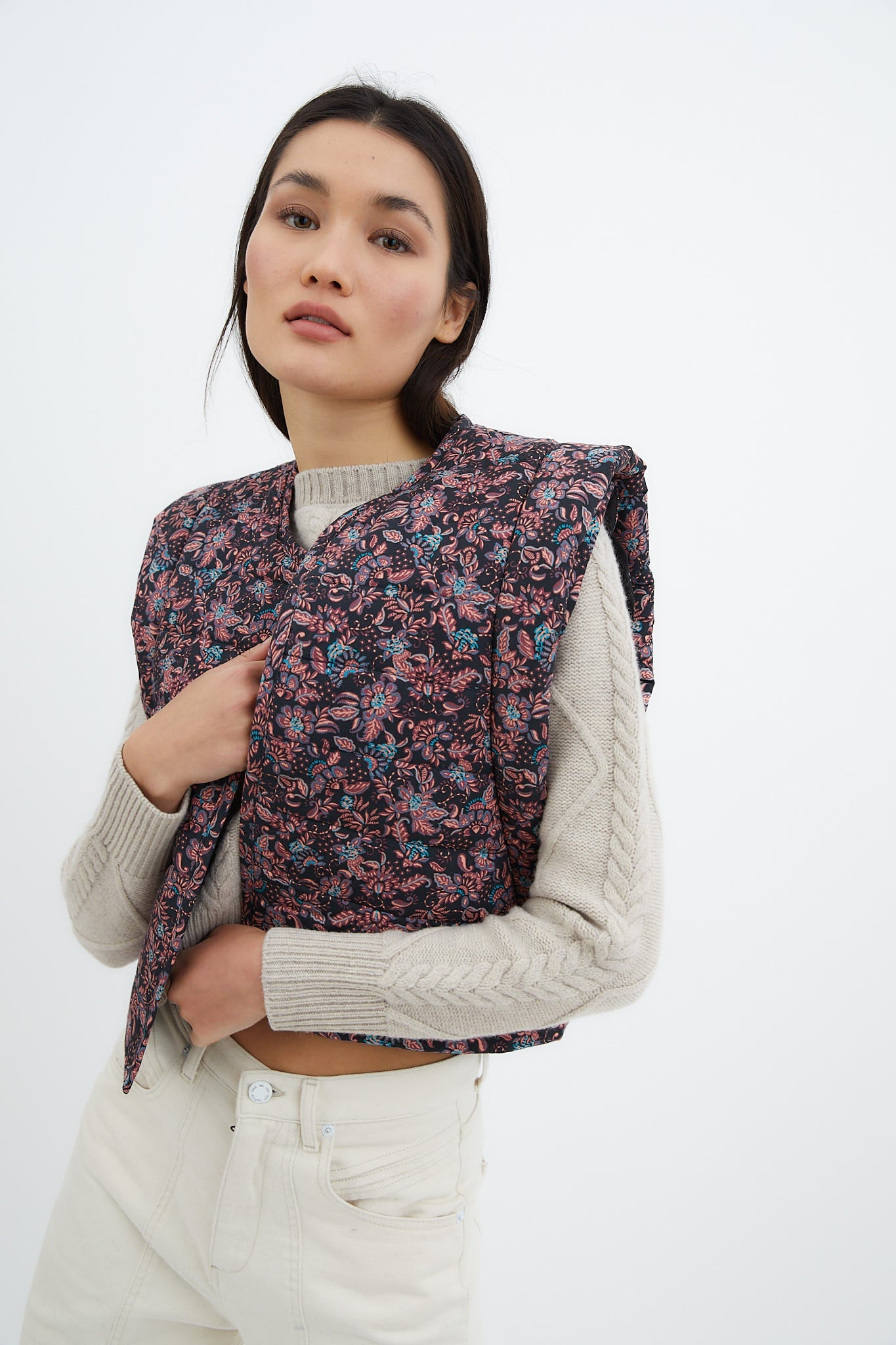 PINK CHINESE FLOWER FATI VEST