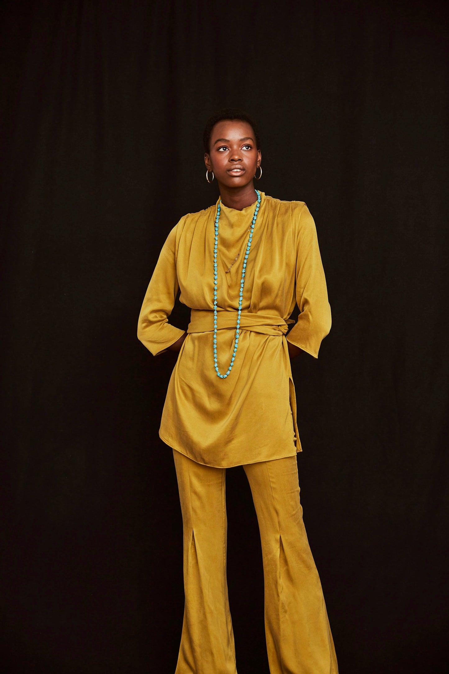VALERIA TUNIC IN OCHER WATER