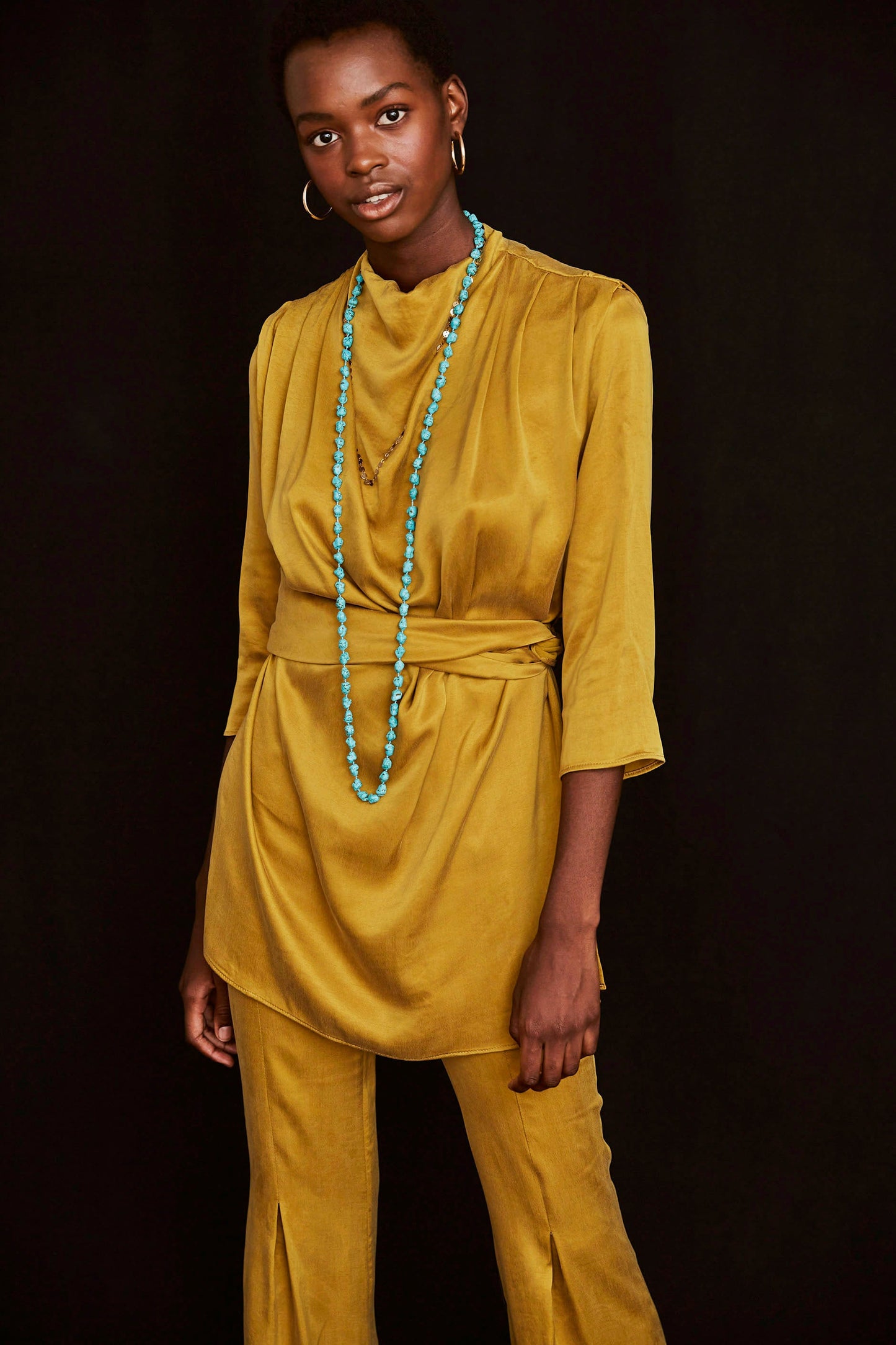 VALERIA TUNIC IN OCHER WATER