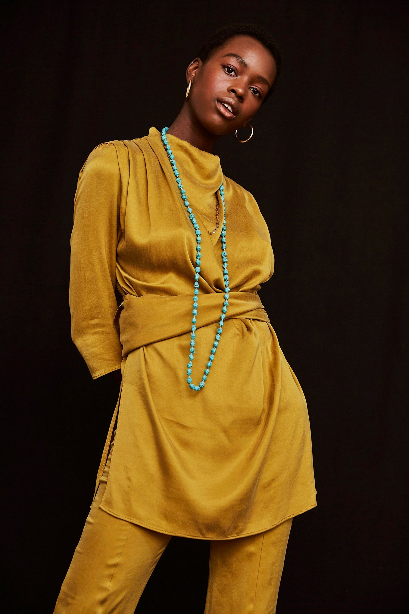 VALERIA TUNIC IN OCHER WATER