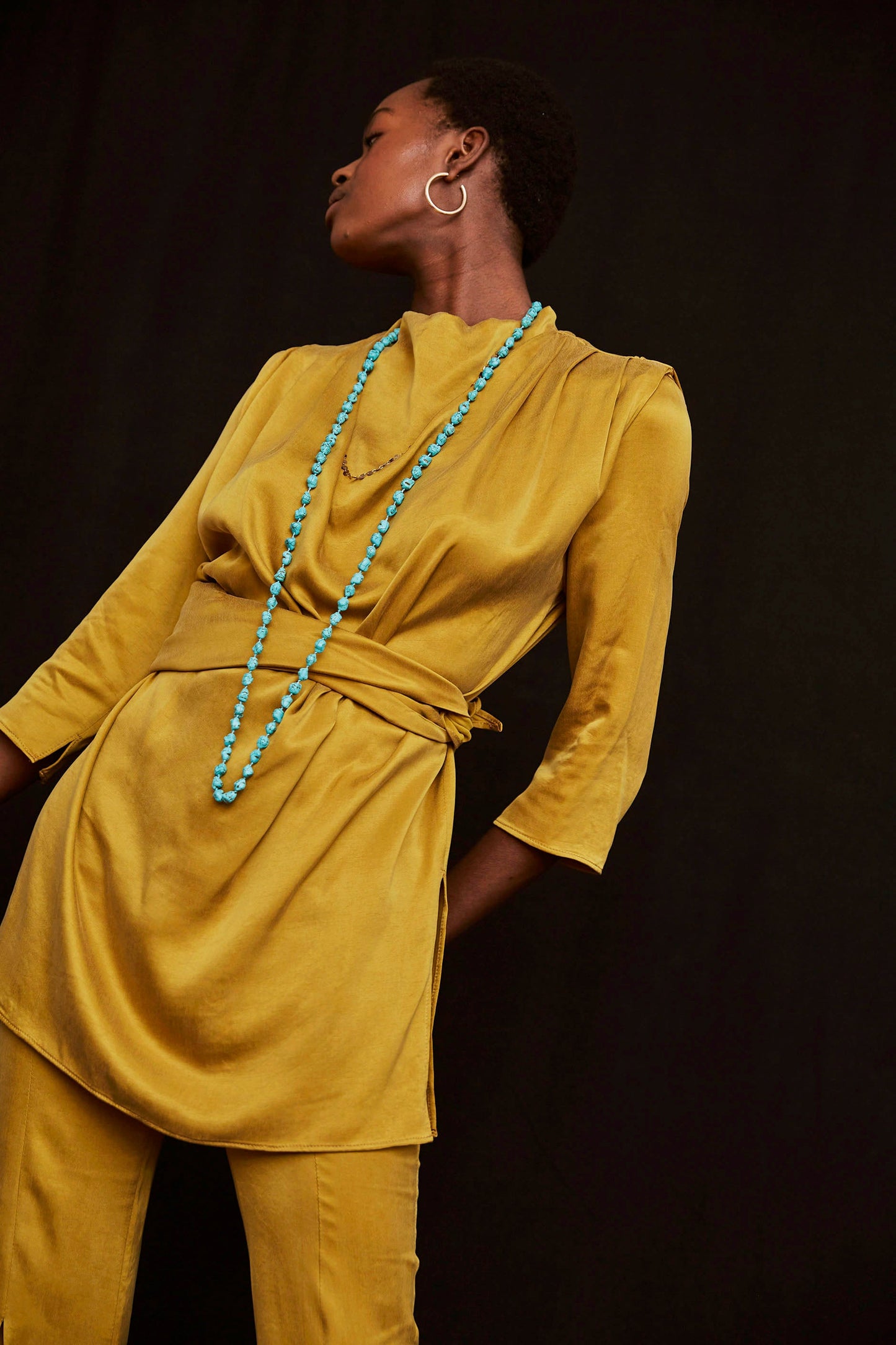 VALERIA TUNIC IN OCHER WATER