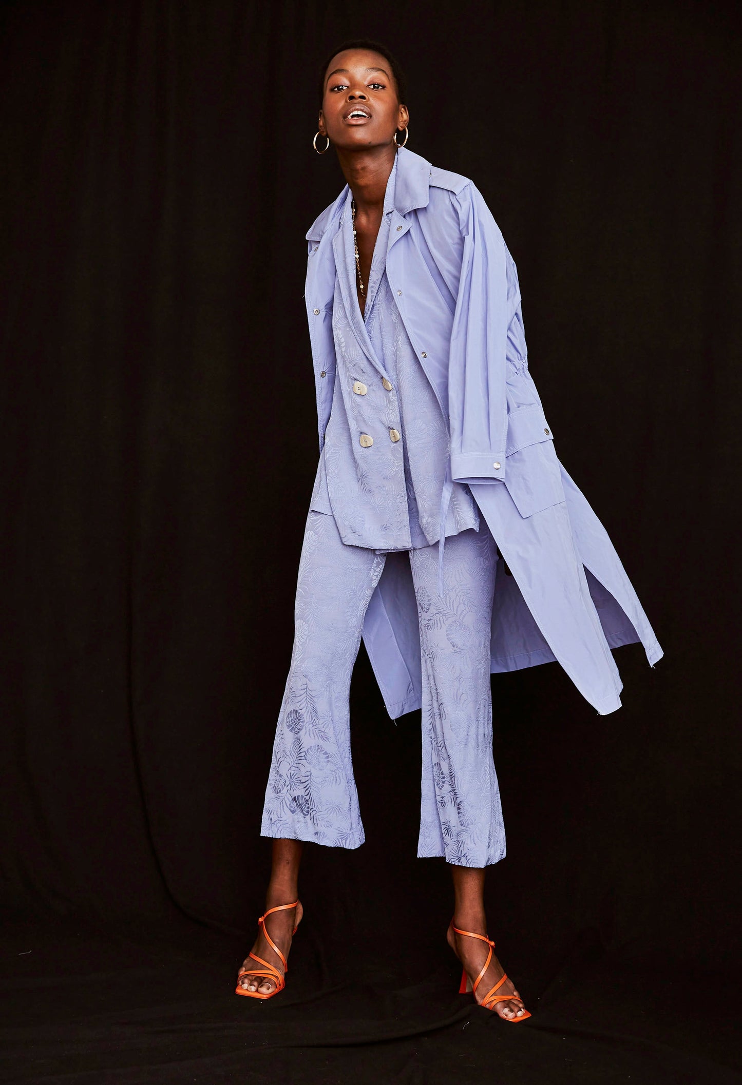 TAFETA GATHERED TRENCH COAT