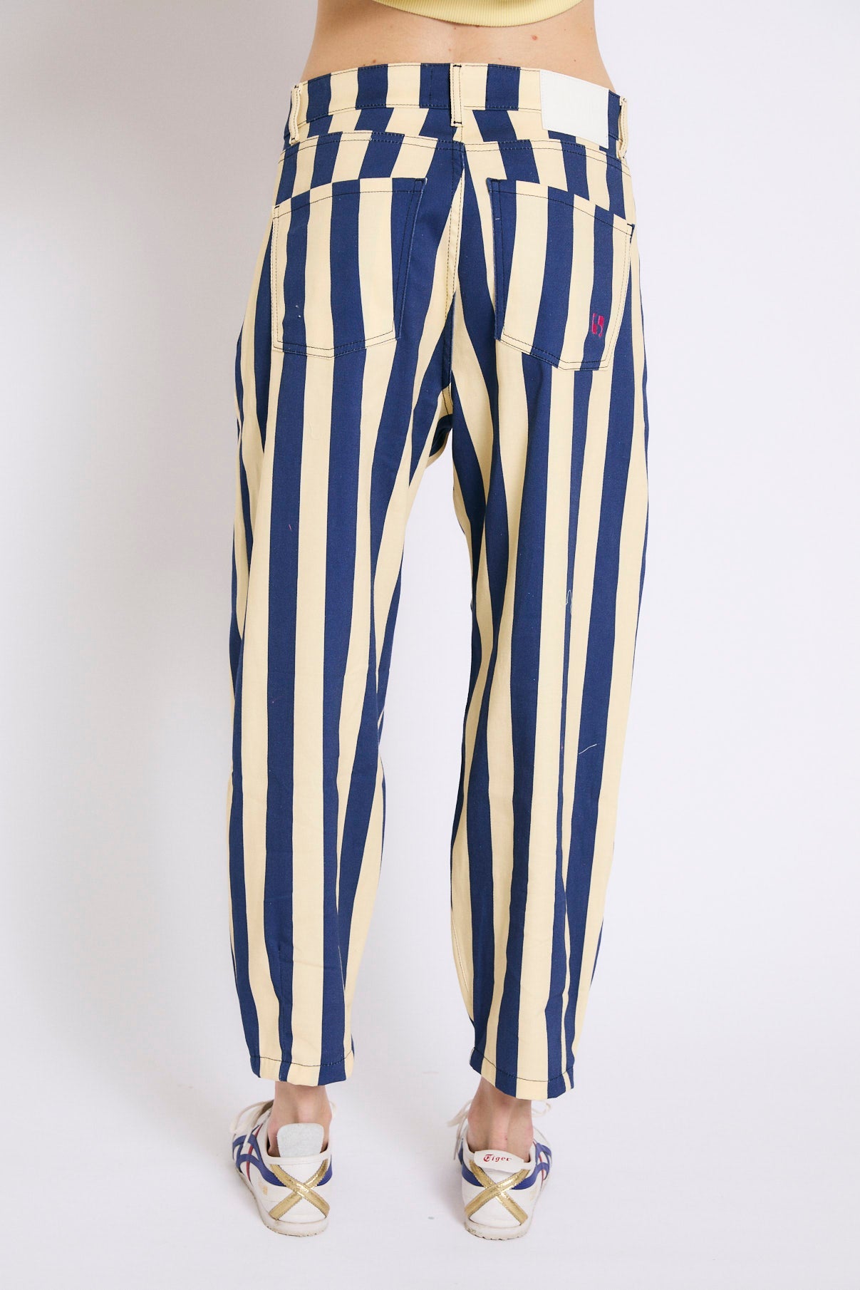 BLUE STRIPED BOYFRIEND JEANS