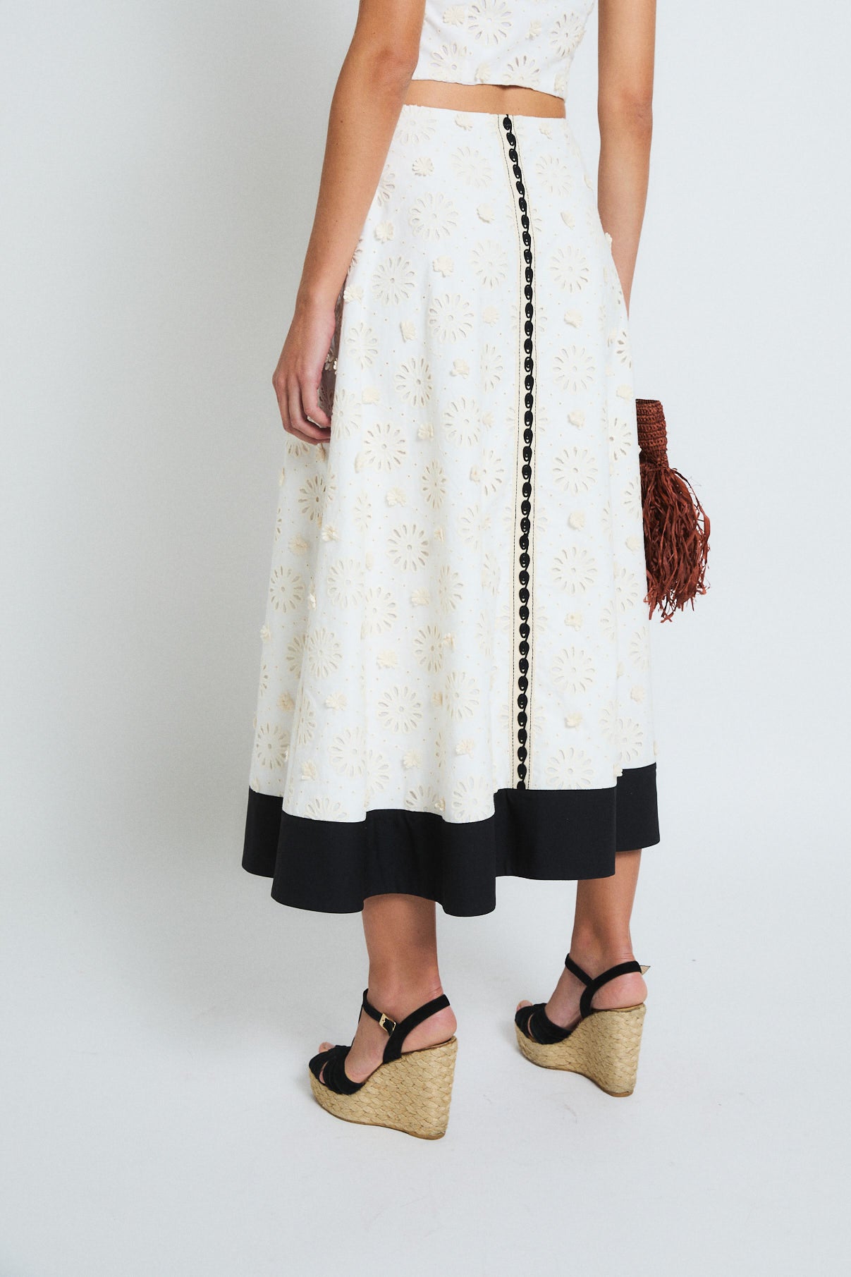 MOIRA ECRU DIE-CUT SKIRT