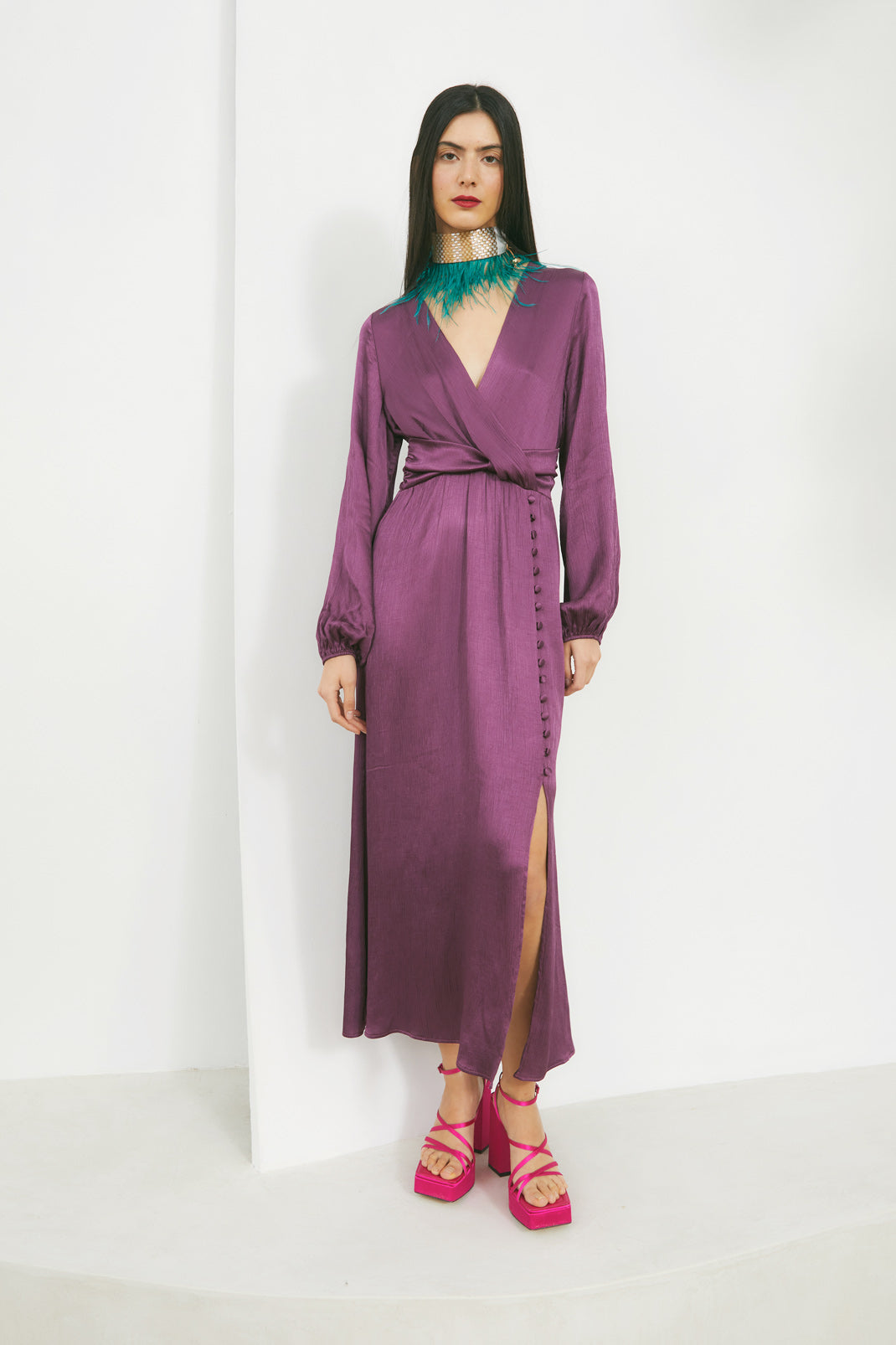 BAMBULA SATIN FRAME DRESS