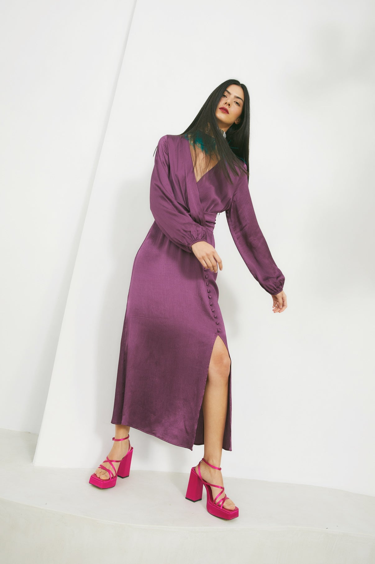 BAMBULA SATIN FRAME DRESS