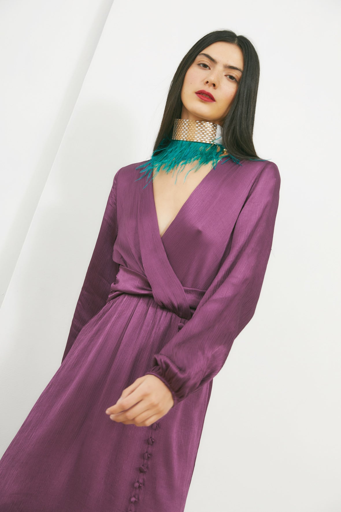 BAMBULA SATIN FRAME DRESS