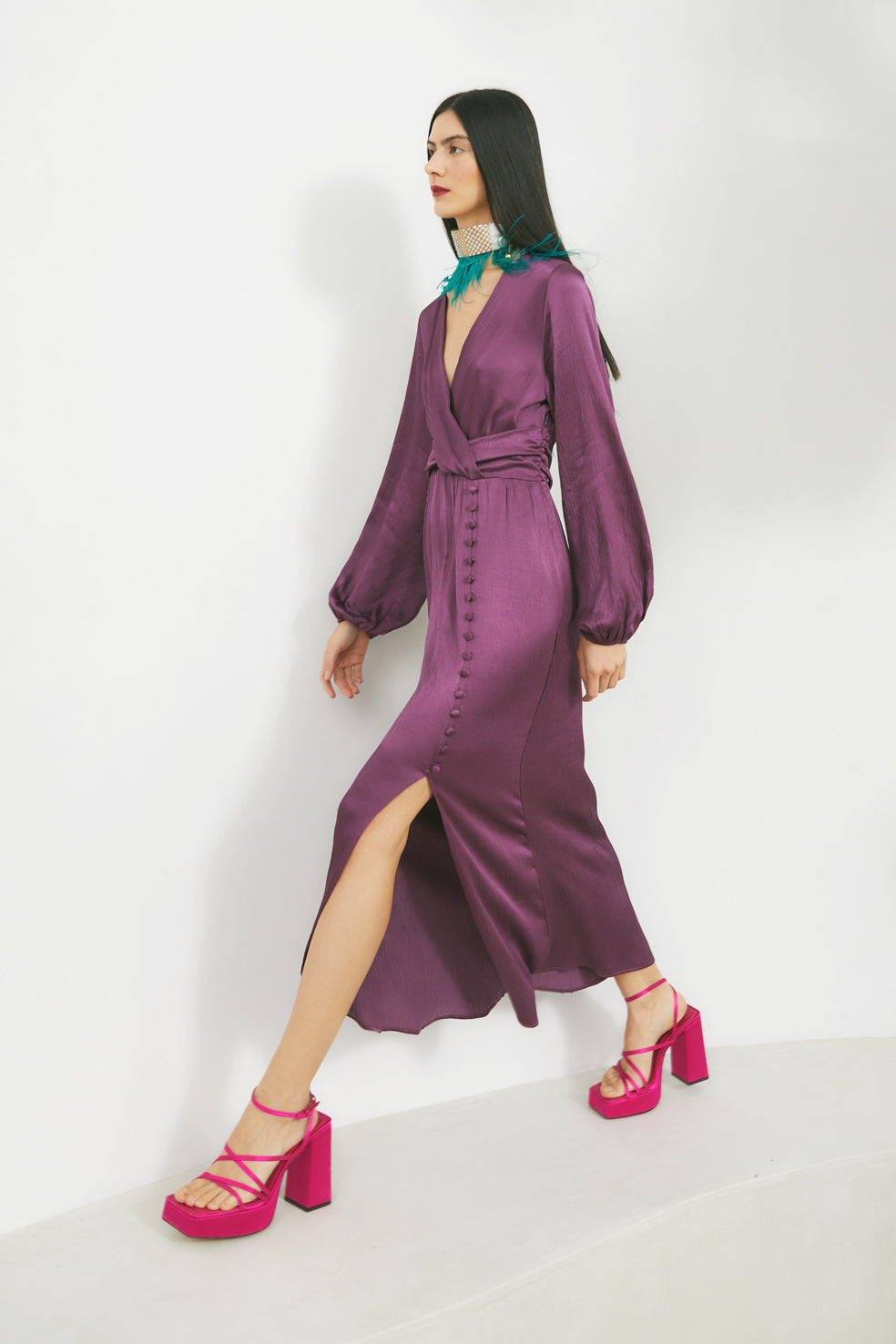 BAMBULA SATIN FRAME DRESS