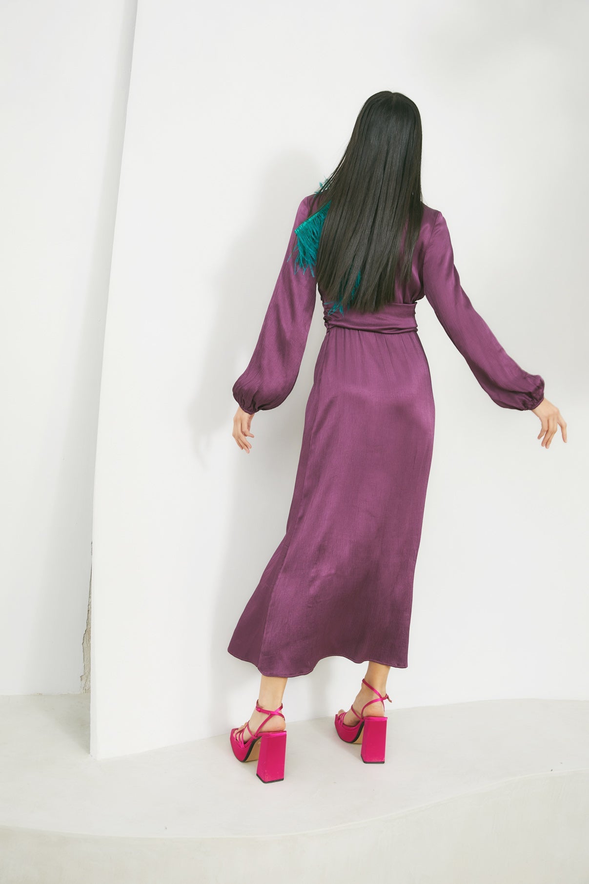 BAMBULA SATIN FRAME DRESS