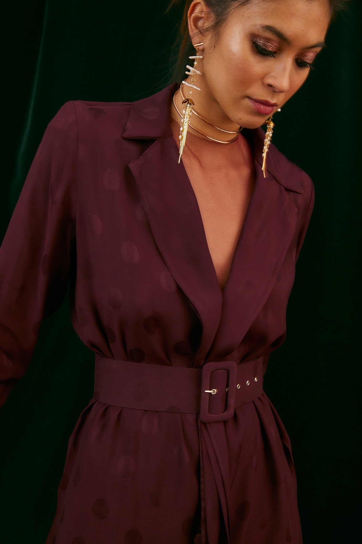 BURGUNDY TULLE