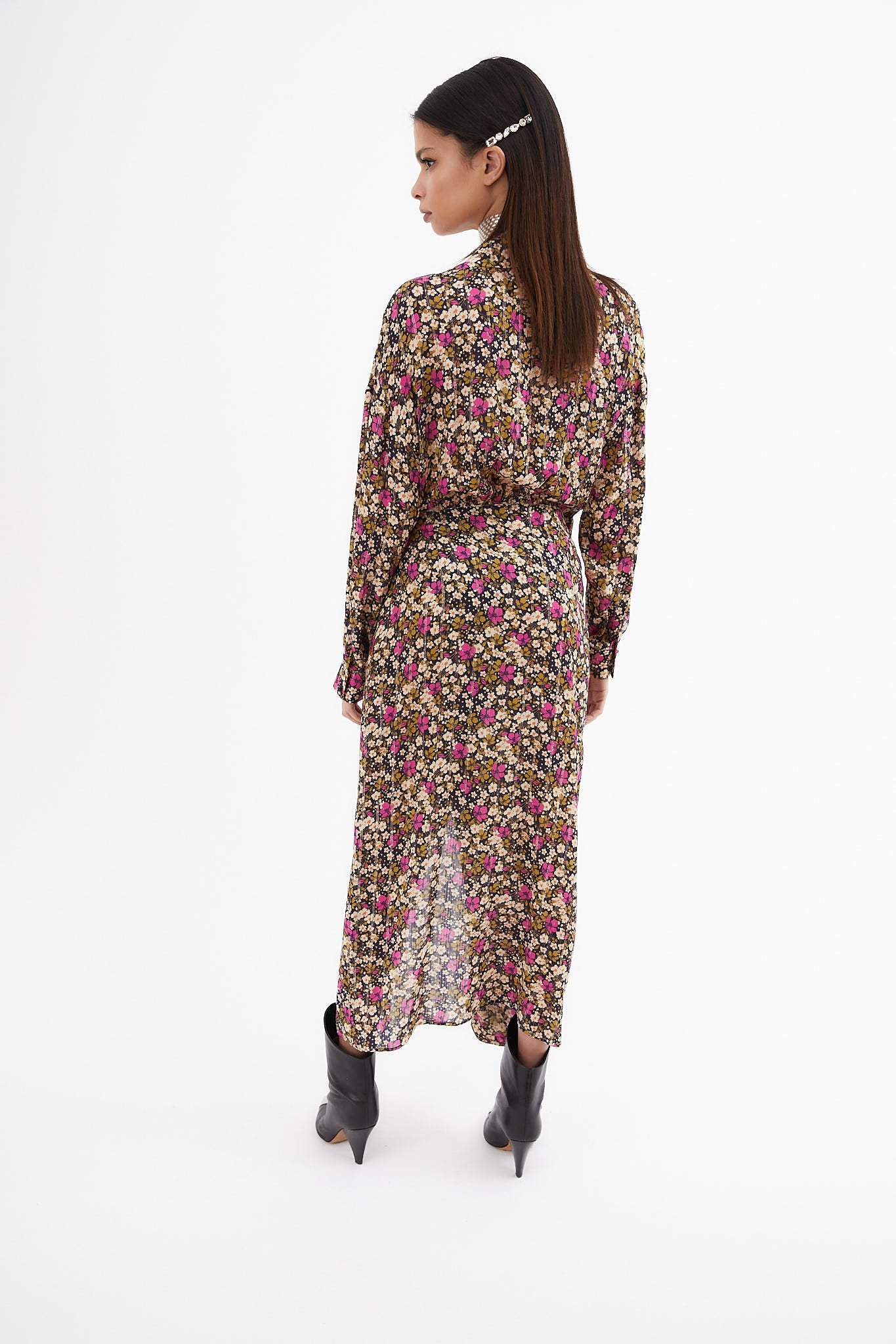AMANDA FLOR LIB NAVY LUREX DRESS