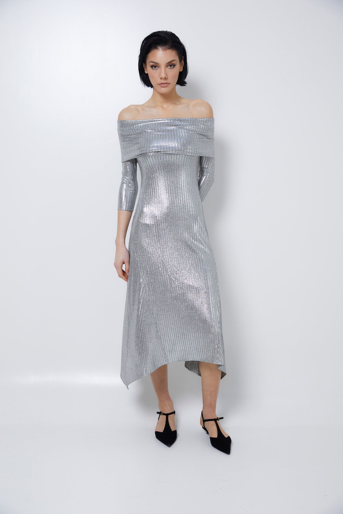 GILDA DRESS SILVER KNIT