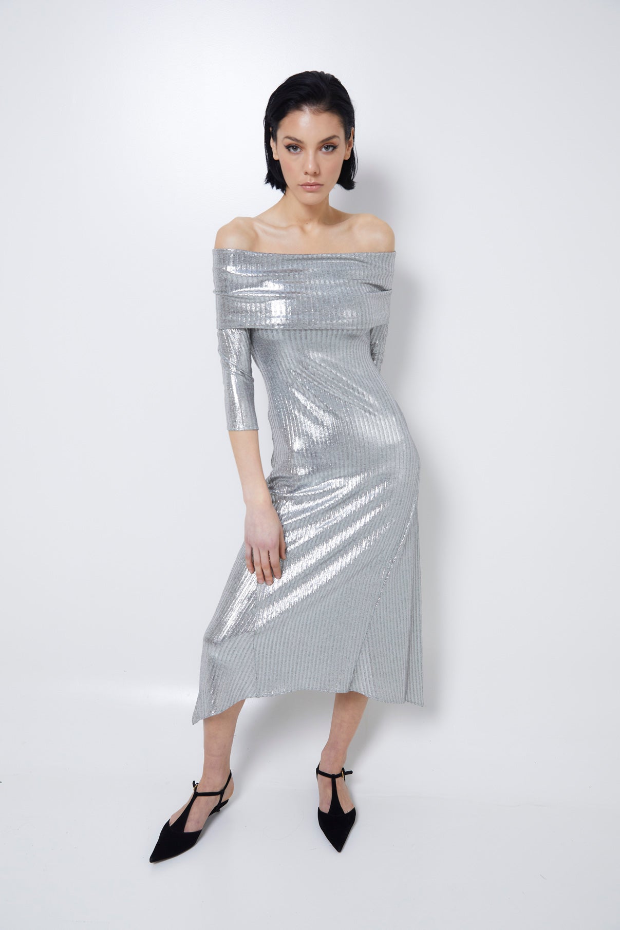GILDA DRESS SILVER KNIT