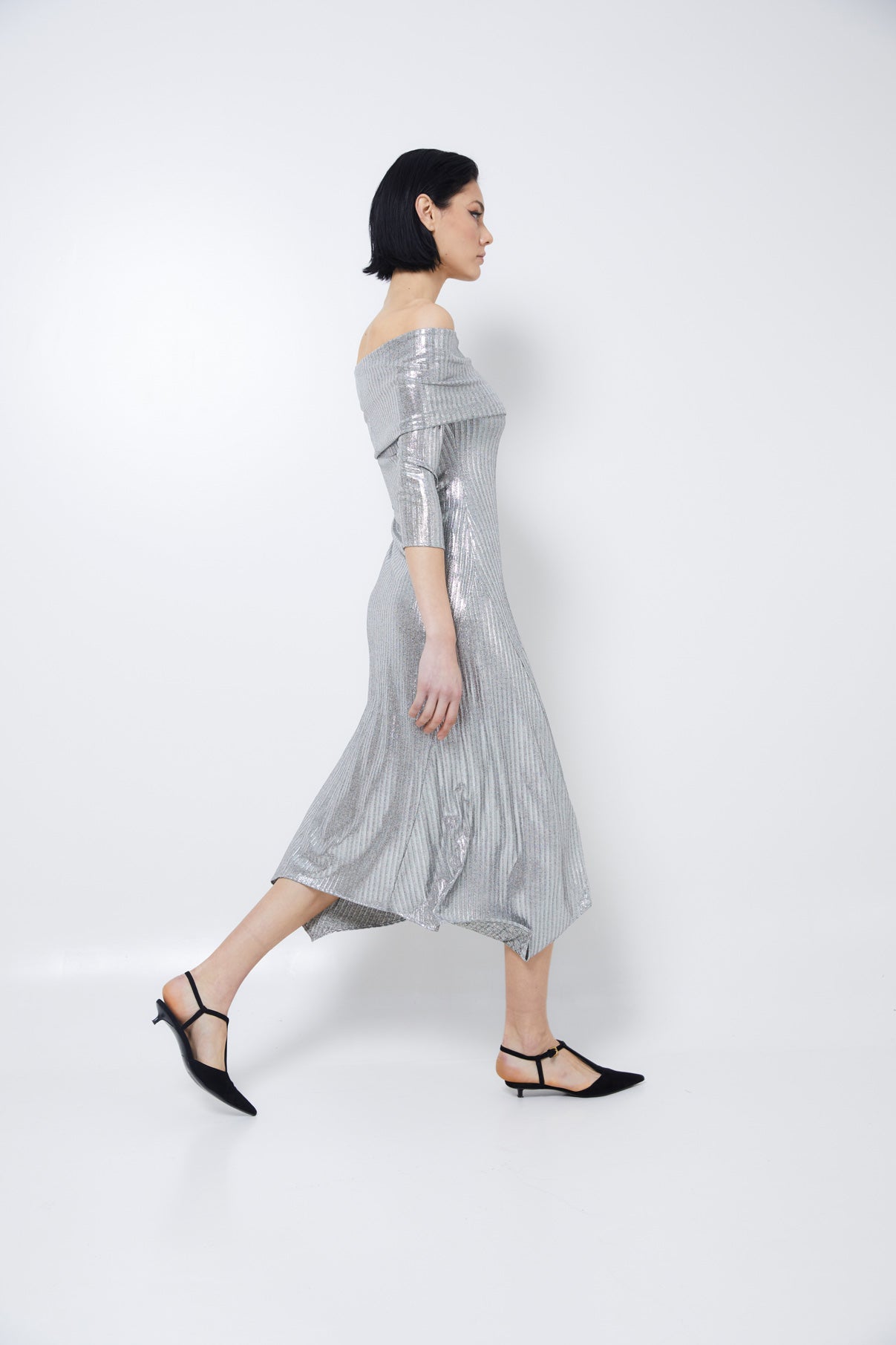 GILDA DRESS SILVER KNIT