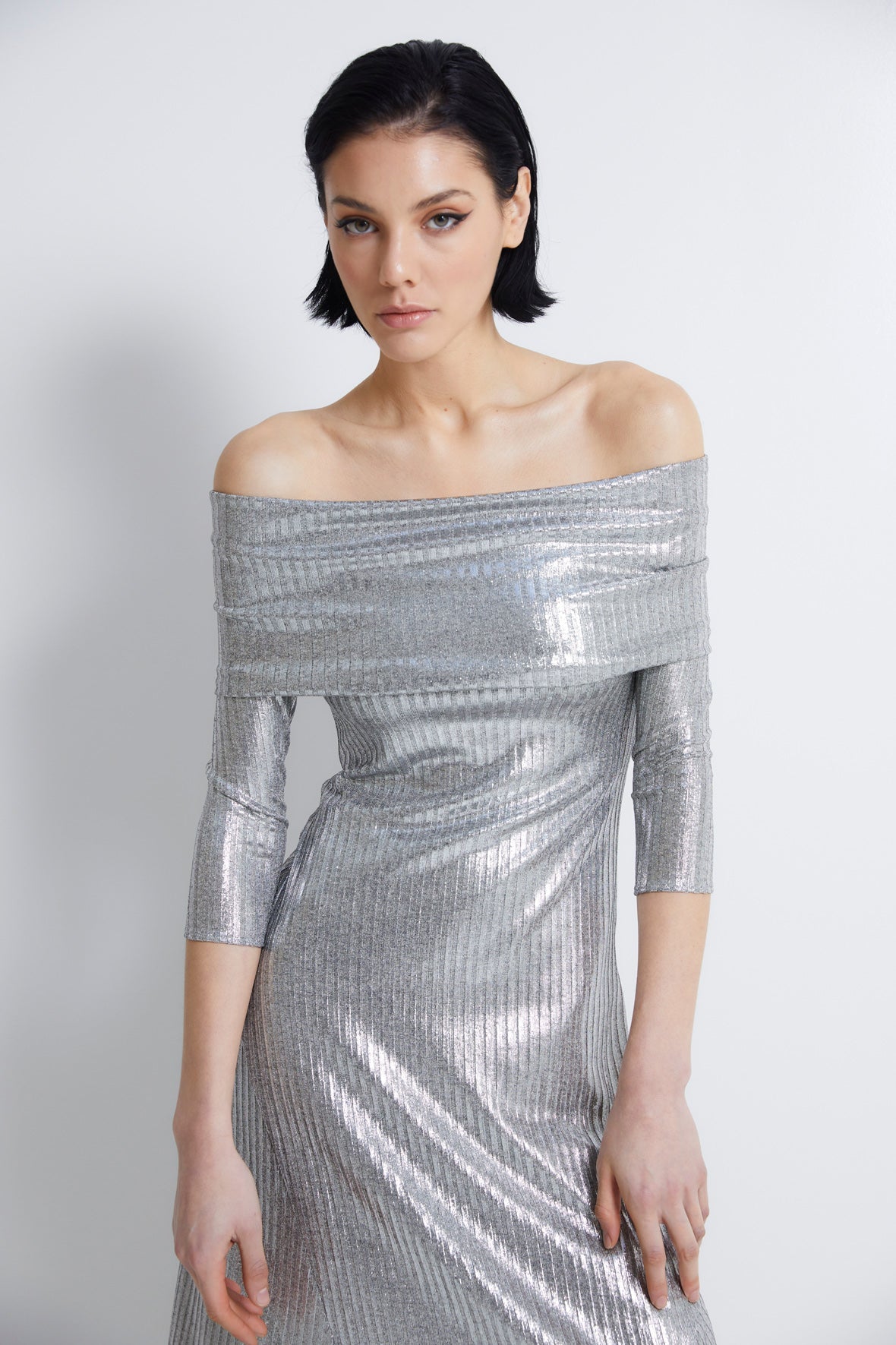 GILDA DRESS SILVER KNIT