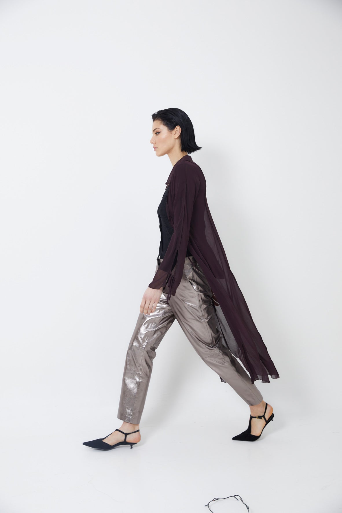 WINE CHIFFON TUNIC
