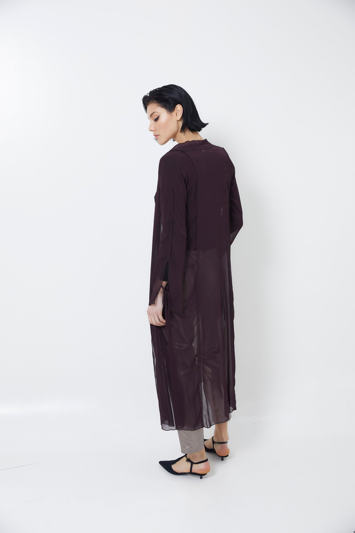 WINE CHIFFON TUNIC