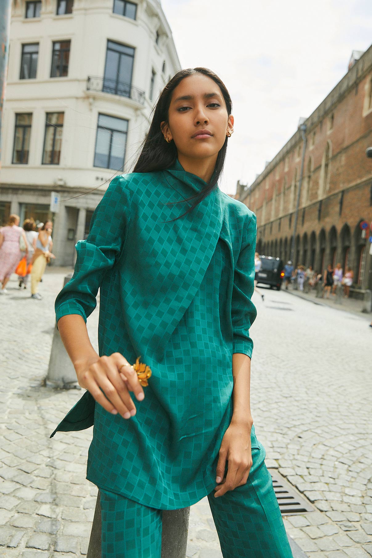 CLOTILDE TUNIC GREEN CHECK