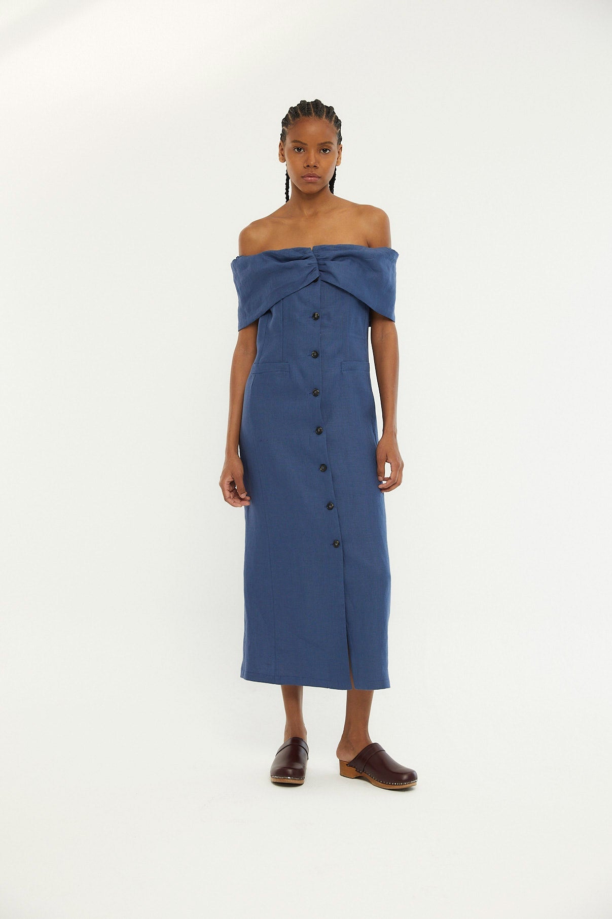 MENORCA BLUE LINEN DRESS