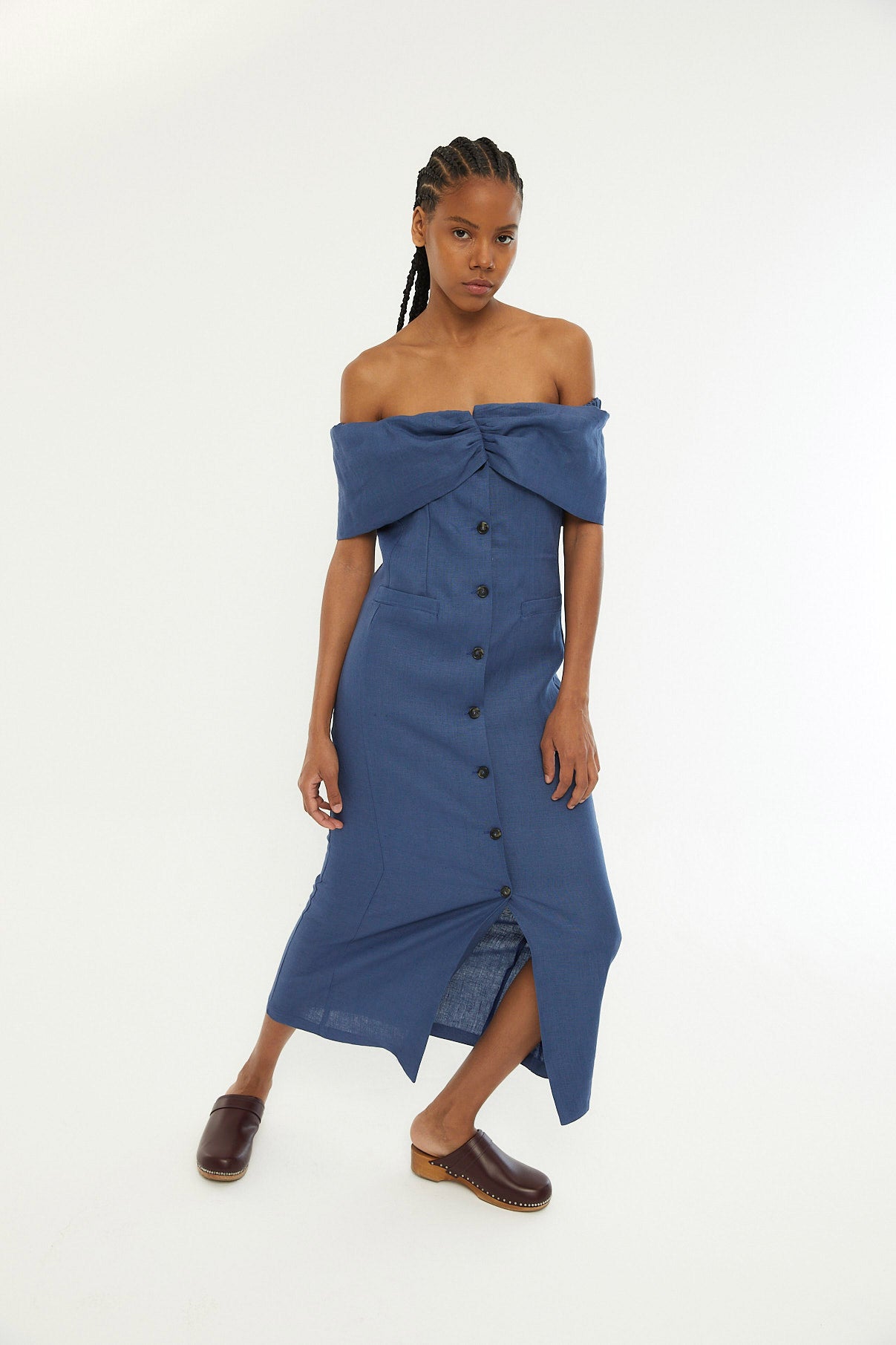 MENORCA BLUE LINEN DRESS