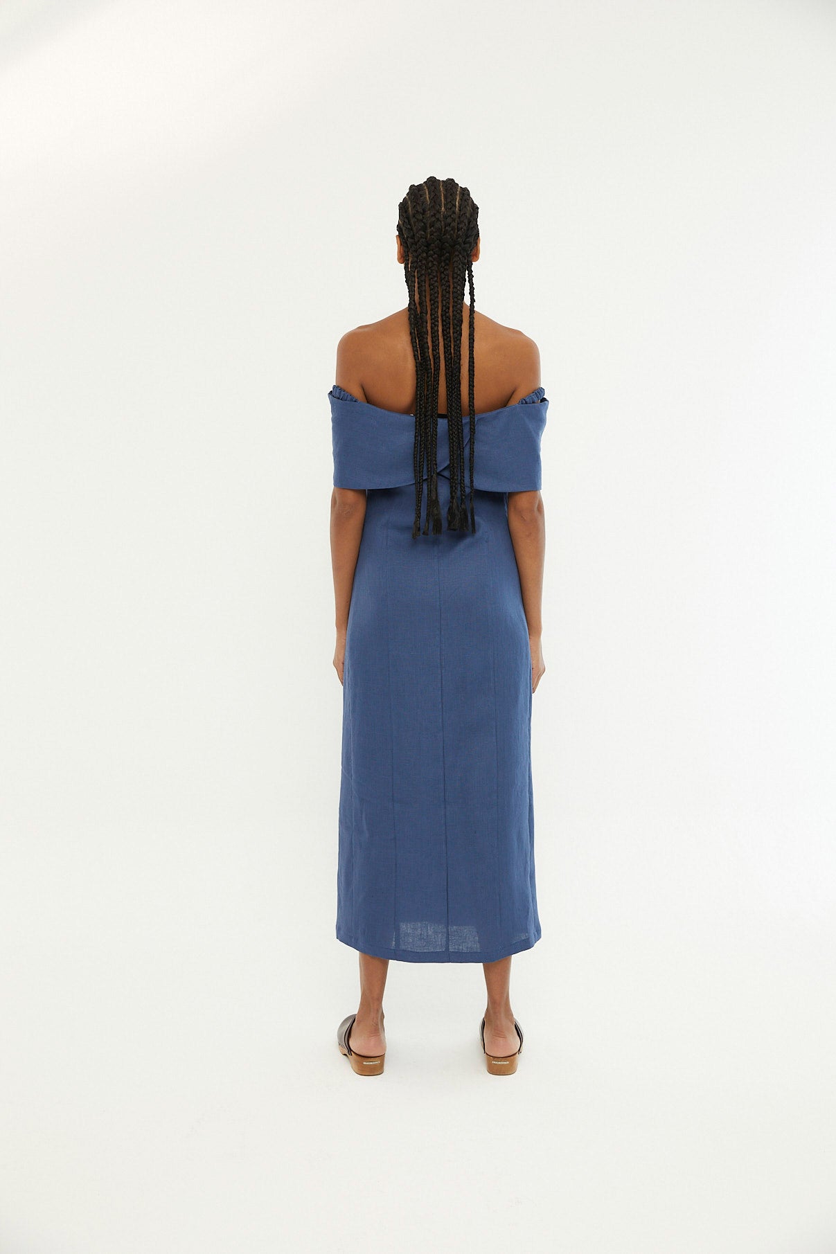 MENORCA BLUE LINEN DRESS
