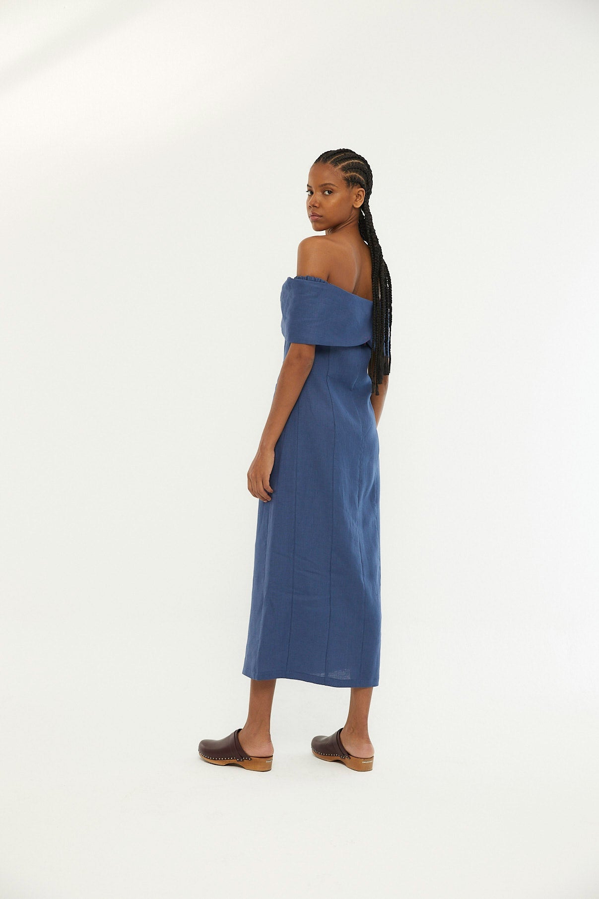 MENORCA BLUE LINEN DRESS