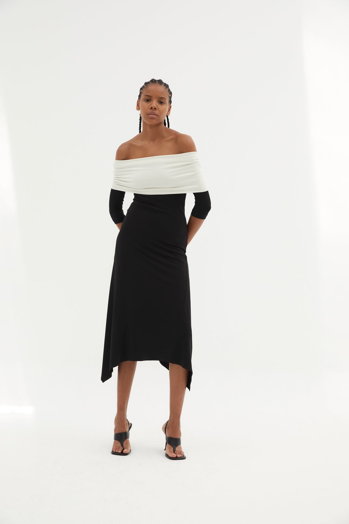 GILDA DRESS IN TWO-TONE KNIT