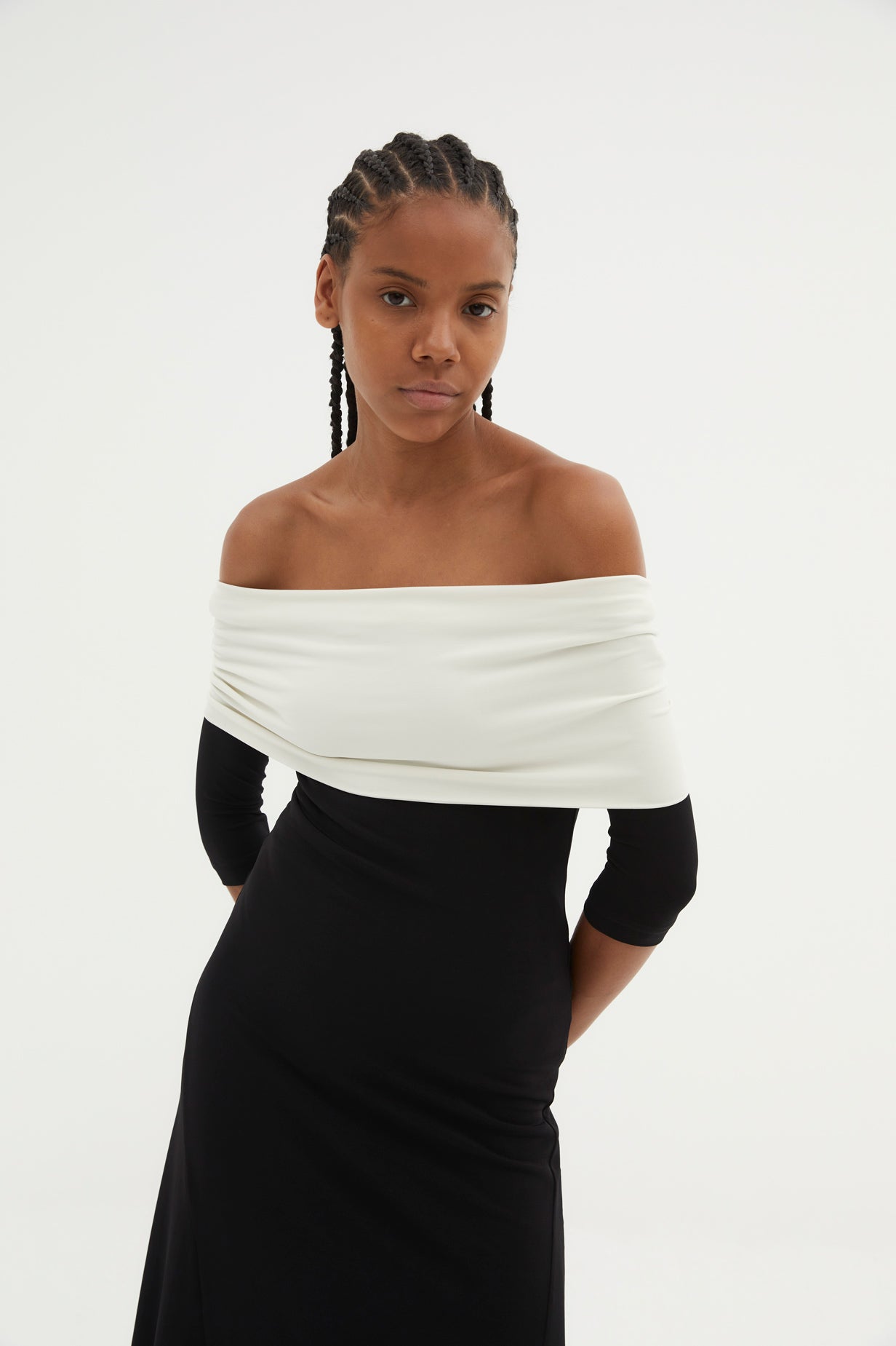 GILDA DRESS IN TWO-TONE KNIT