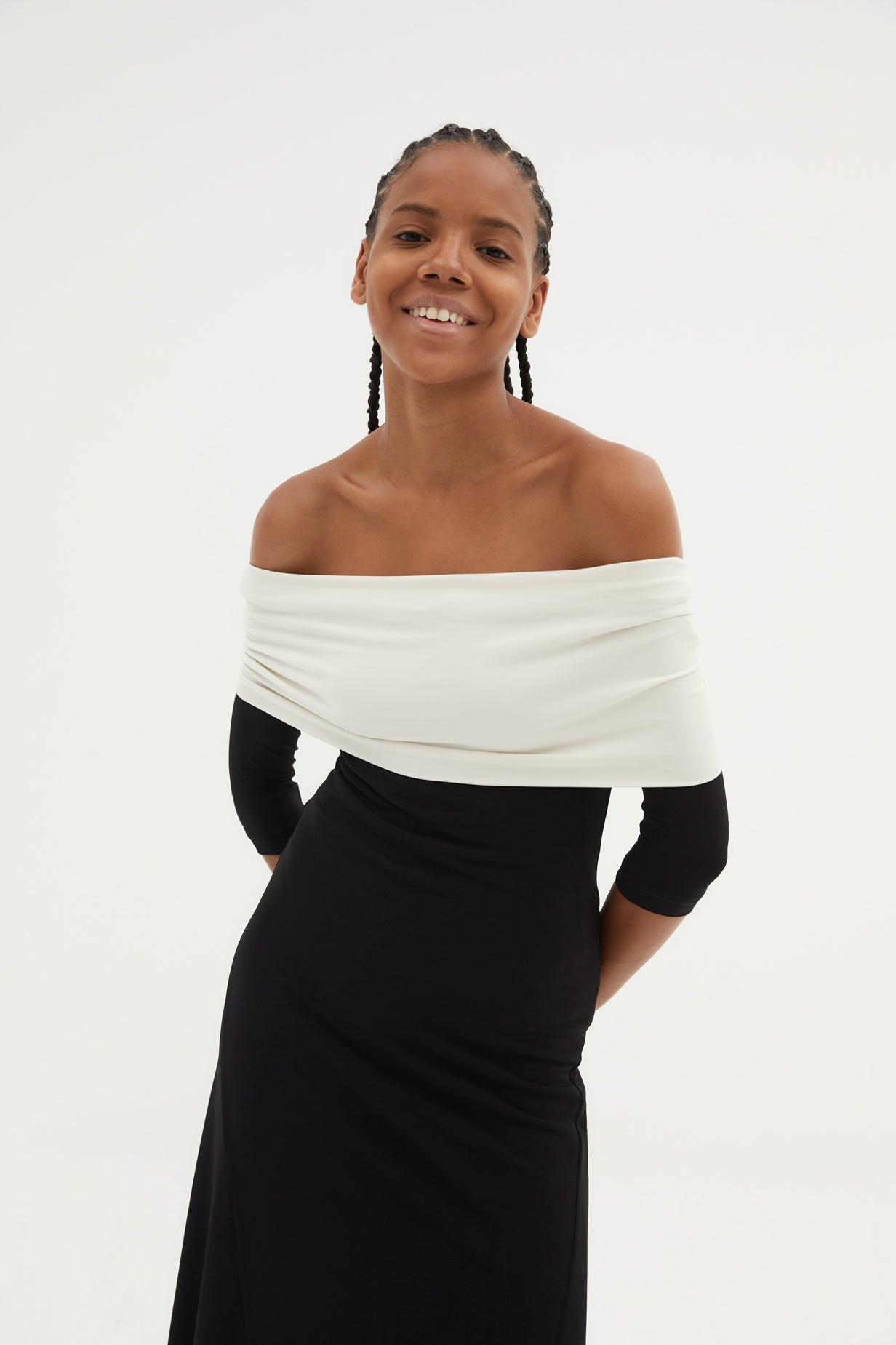 GILDA DRESS IN TWO-TONE KNIT