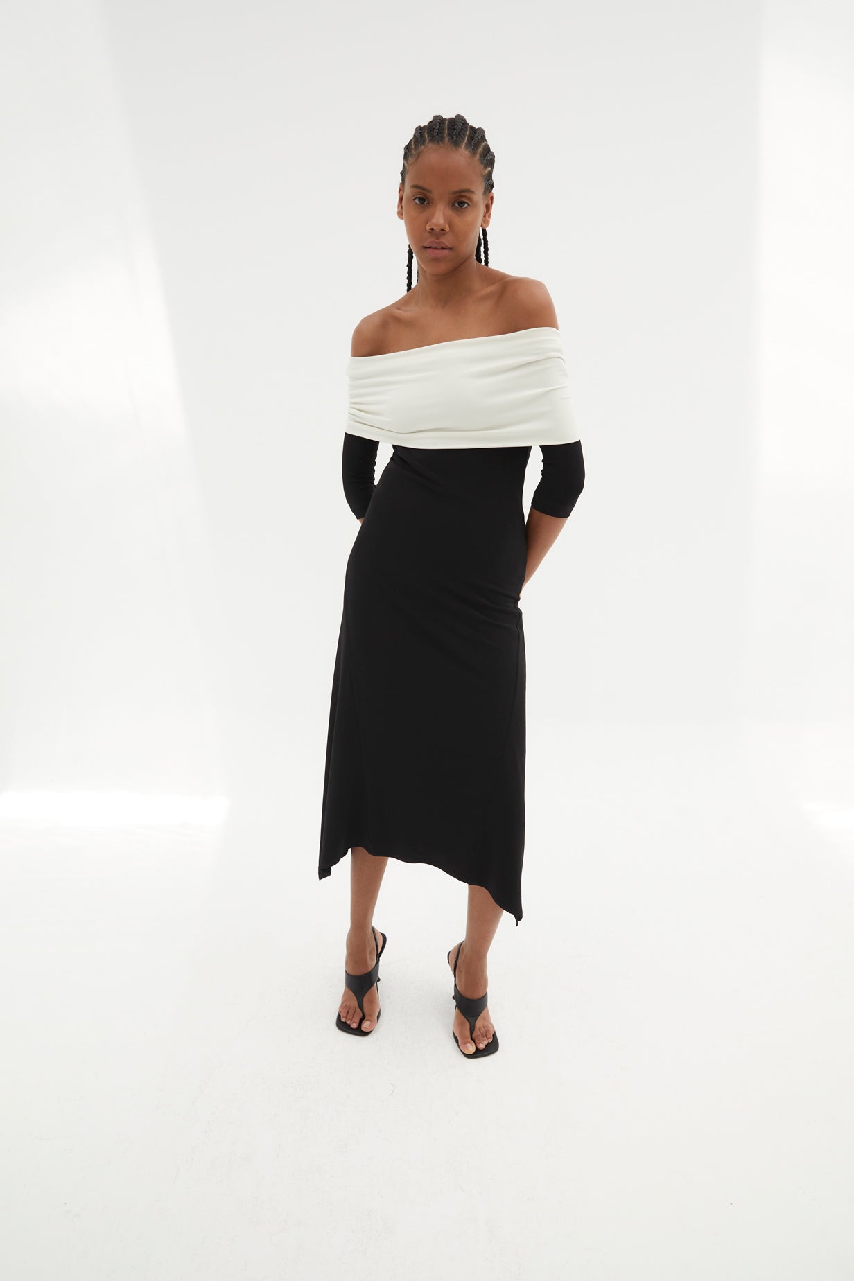 GILDA DRESS IN TWO-TONE KNIT