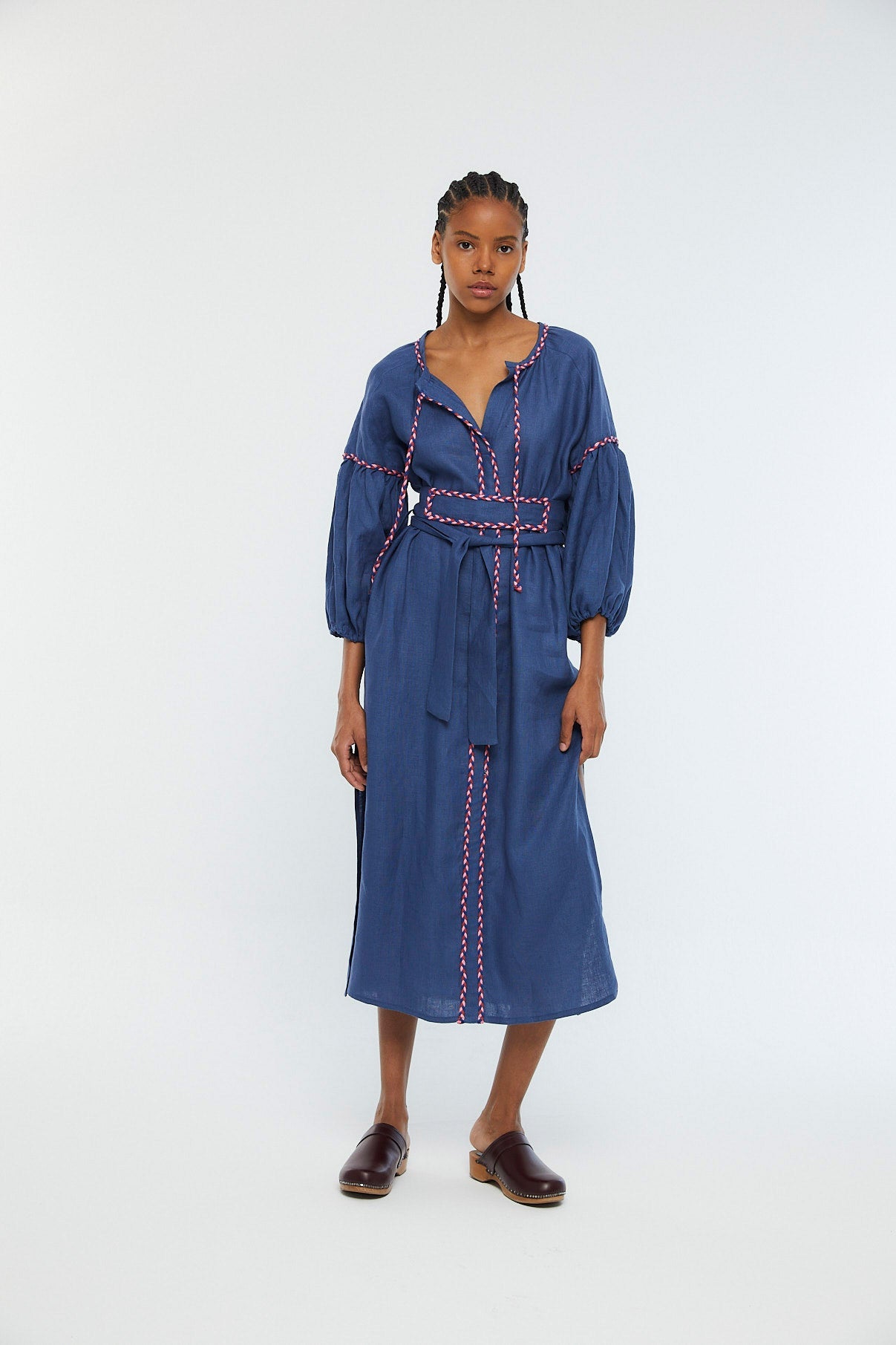 BLACK LINEN TUNIC BLUE