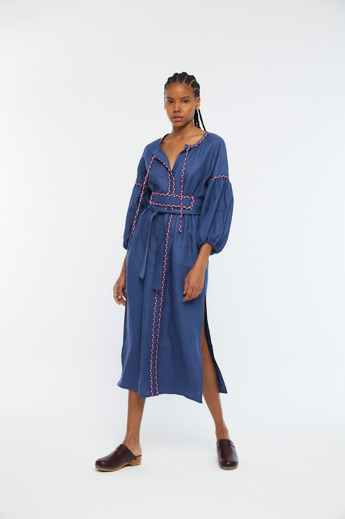BLACK LINEN TUNIC BLUE