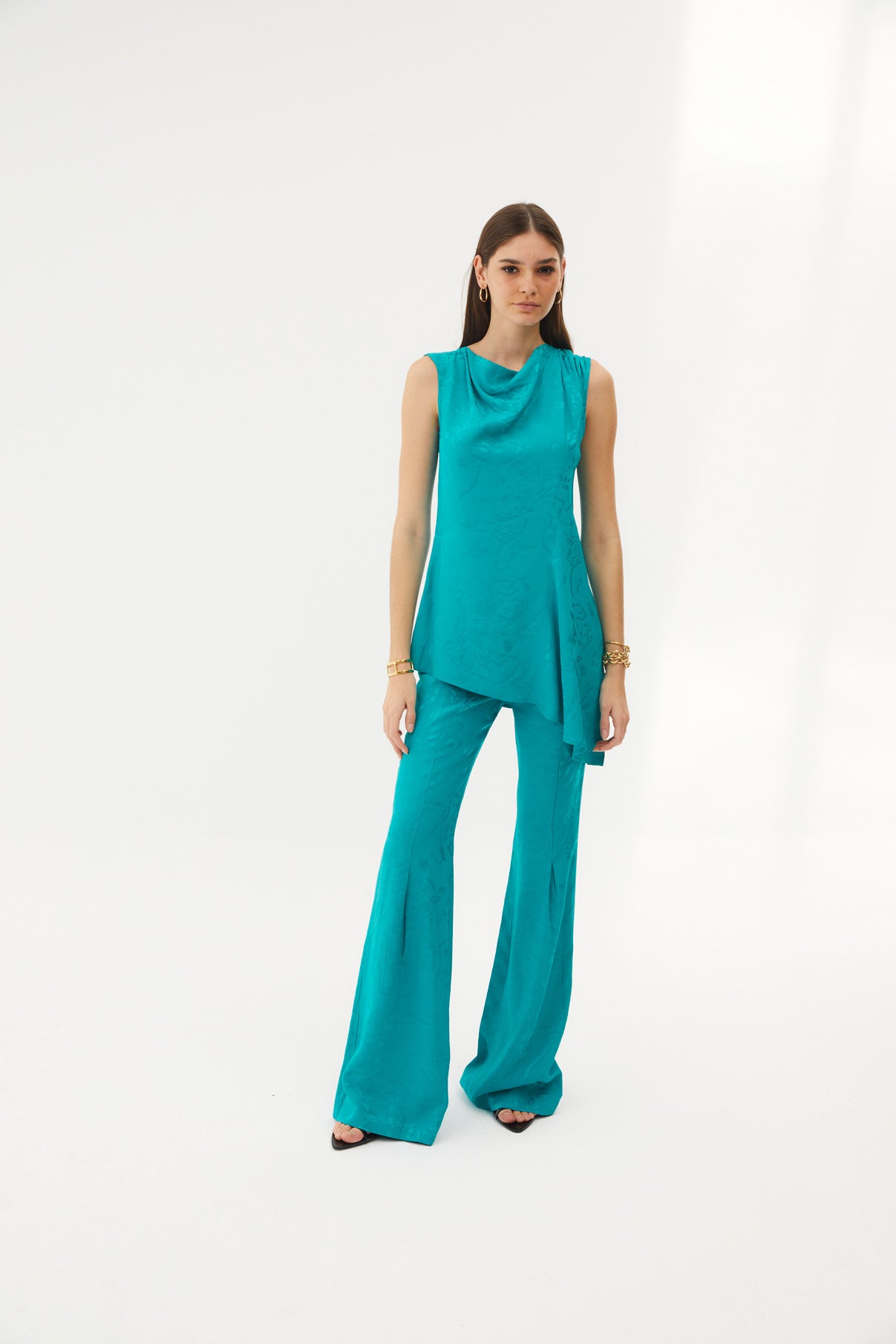 TUNIC SCARF BRANCHES TURQUOISE