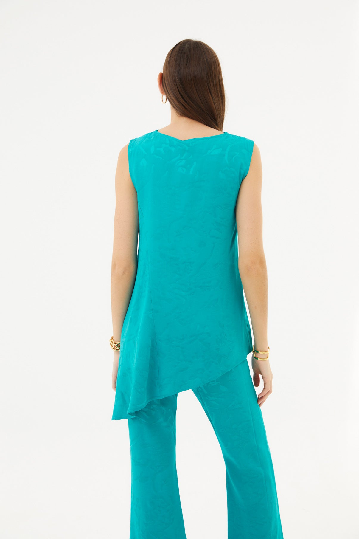 TUNIC SCARF BRANCHES TURQUOISE