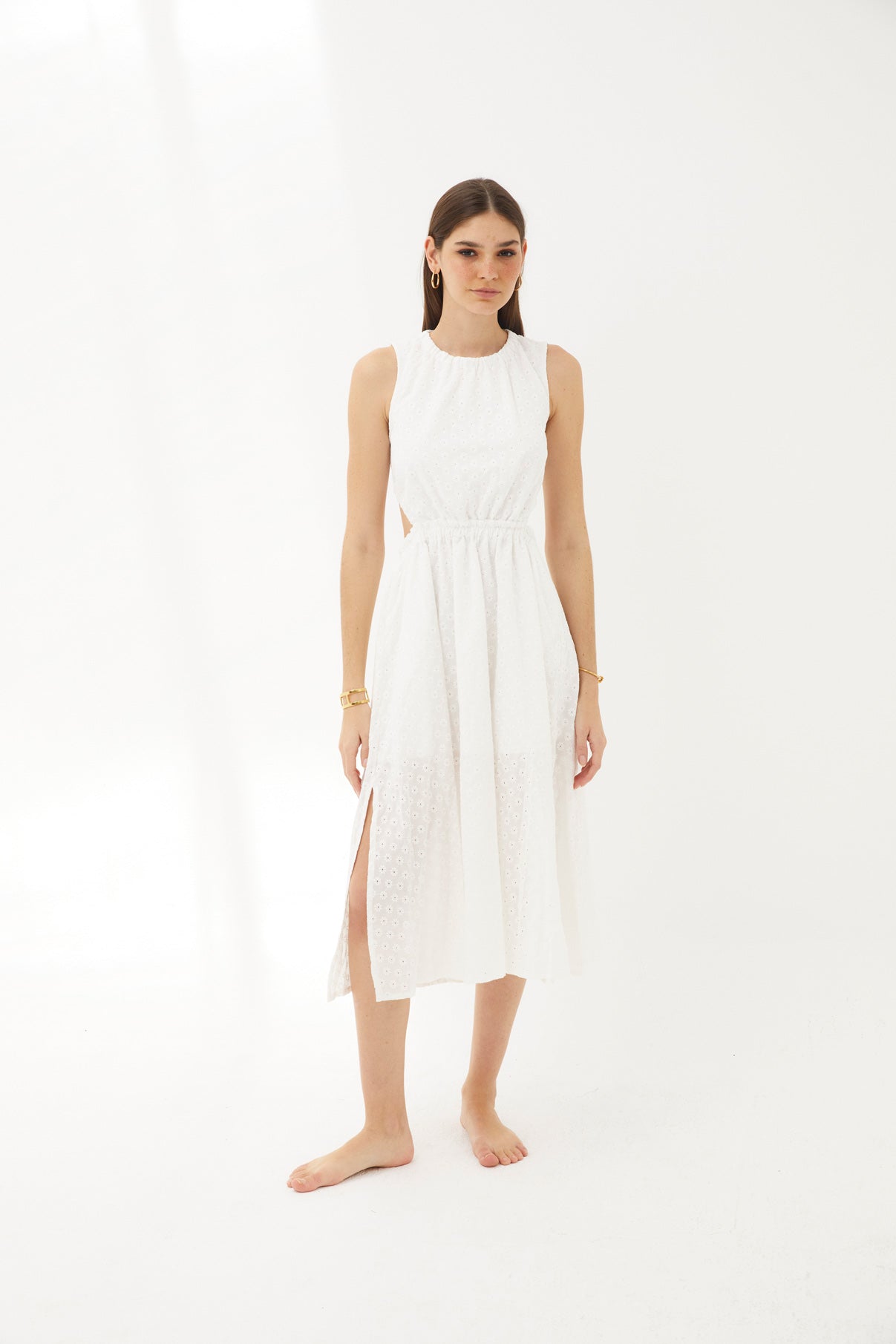 WHITE DIE-CUT MOON DRESS