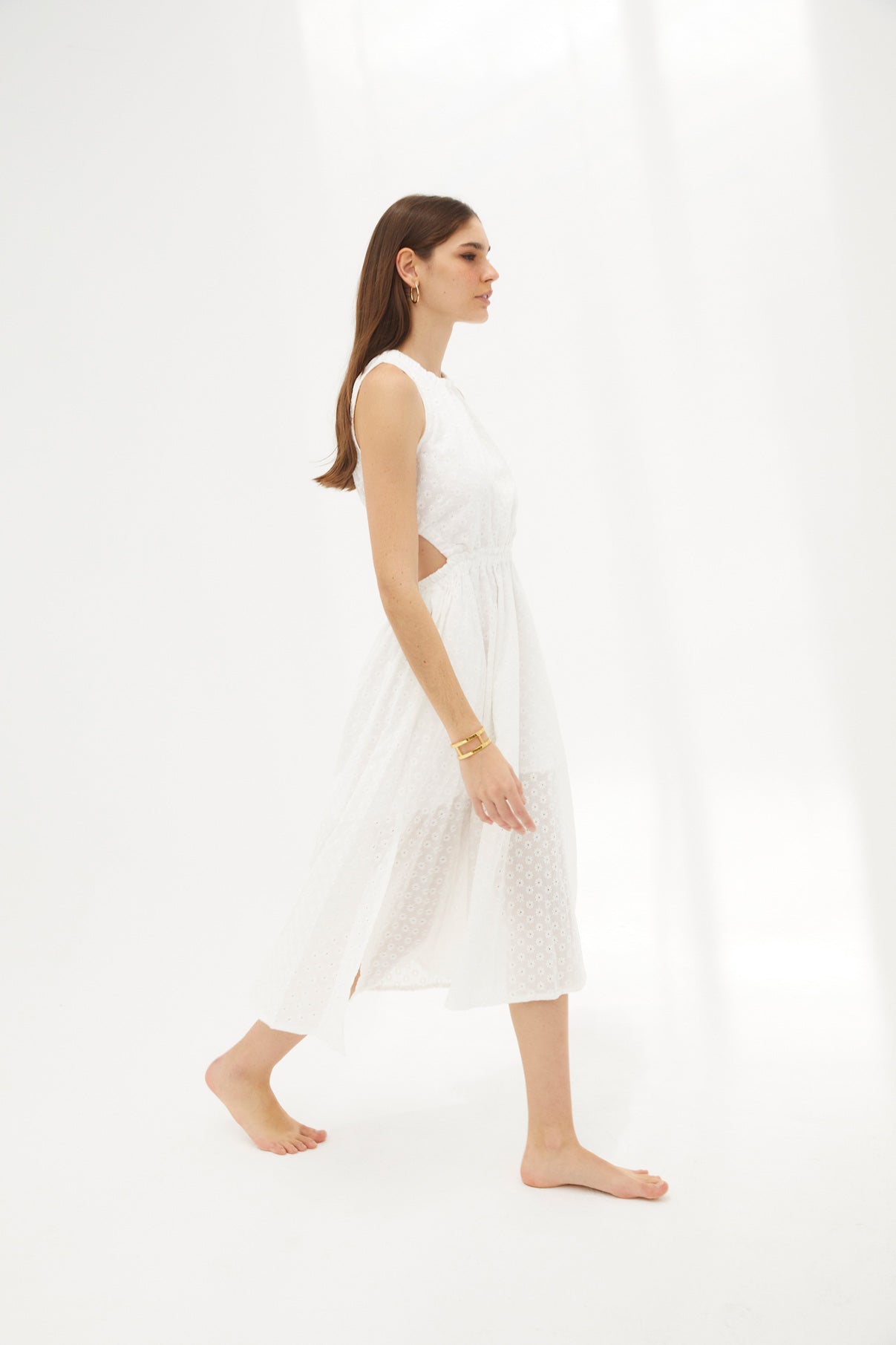 WHITE DIE-CUT MOON DRESS