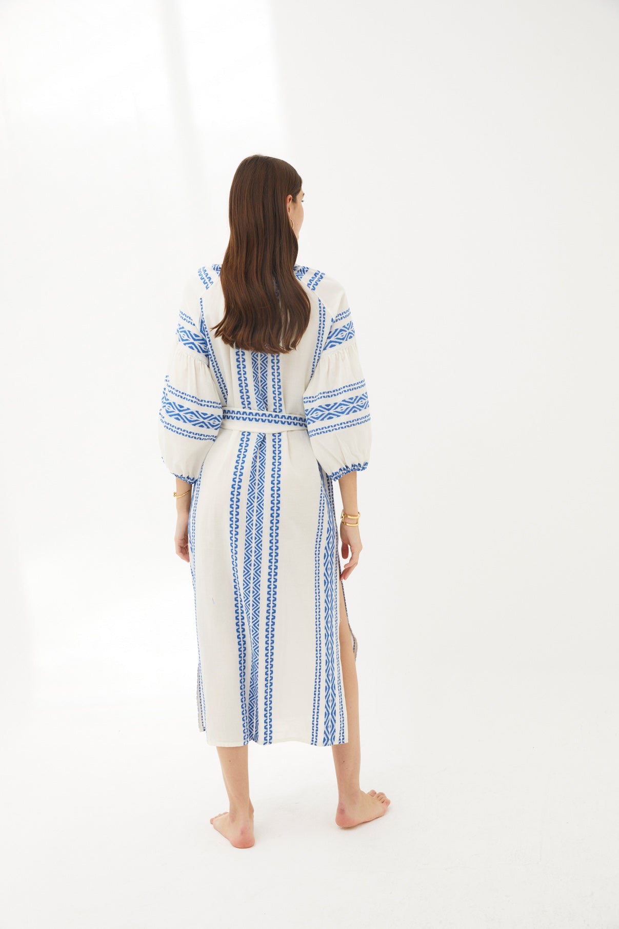 BLACK TUNIC WITH BLUE FRENCH FRINGES