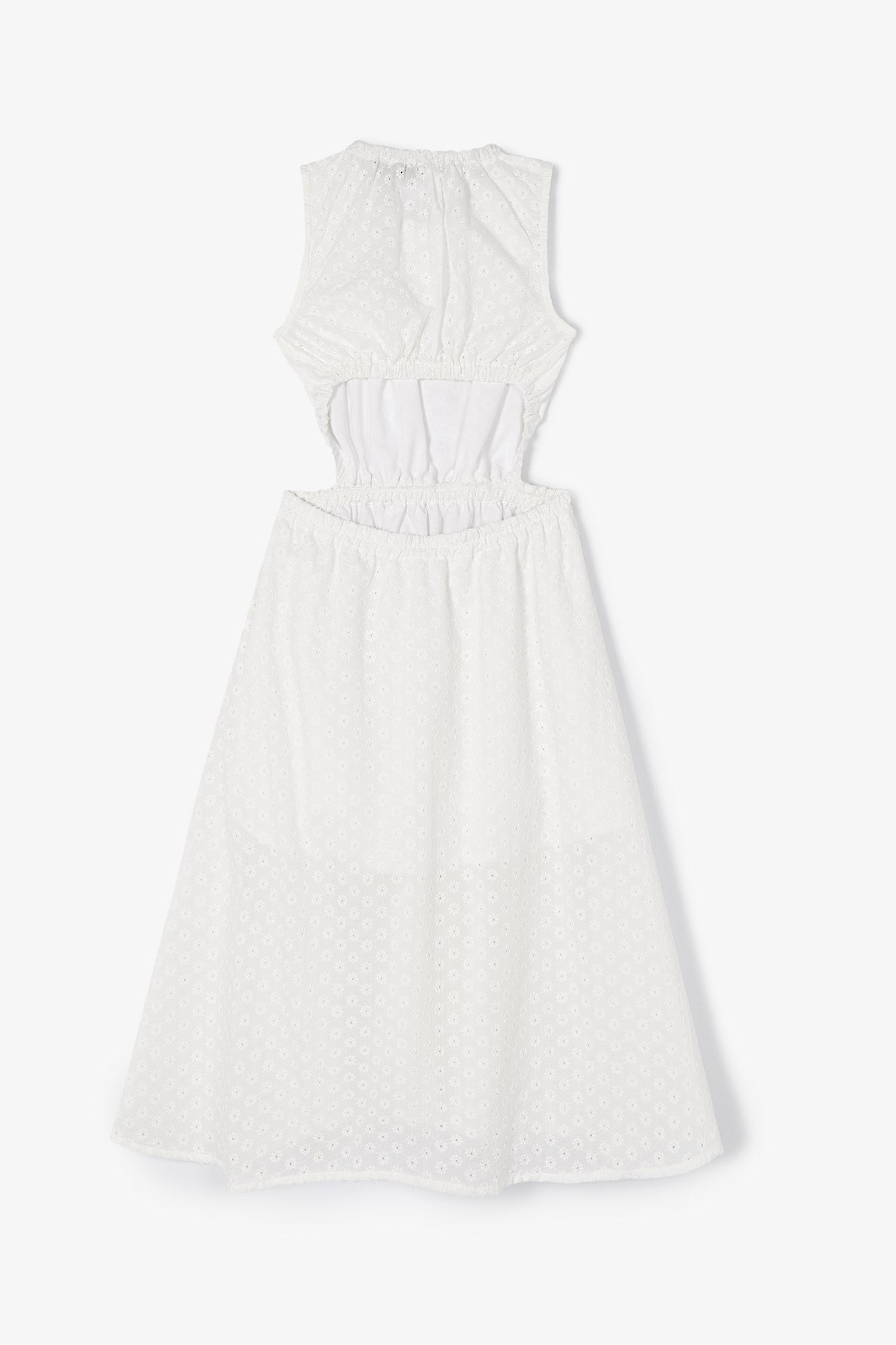 WHITE DIE-CUT MOON DRESS