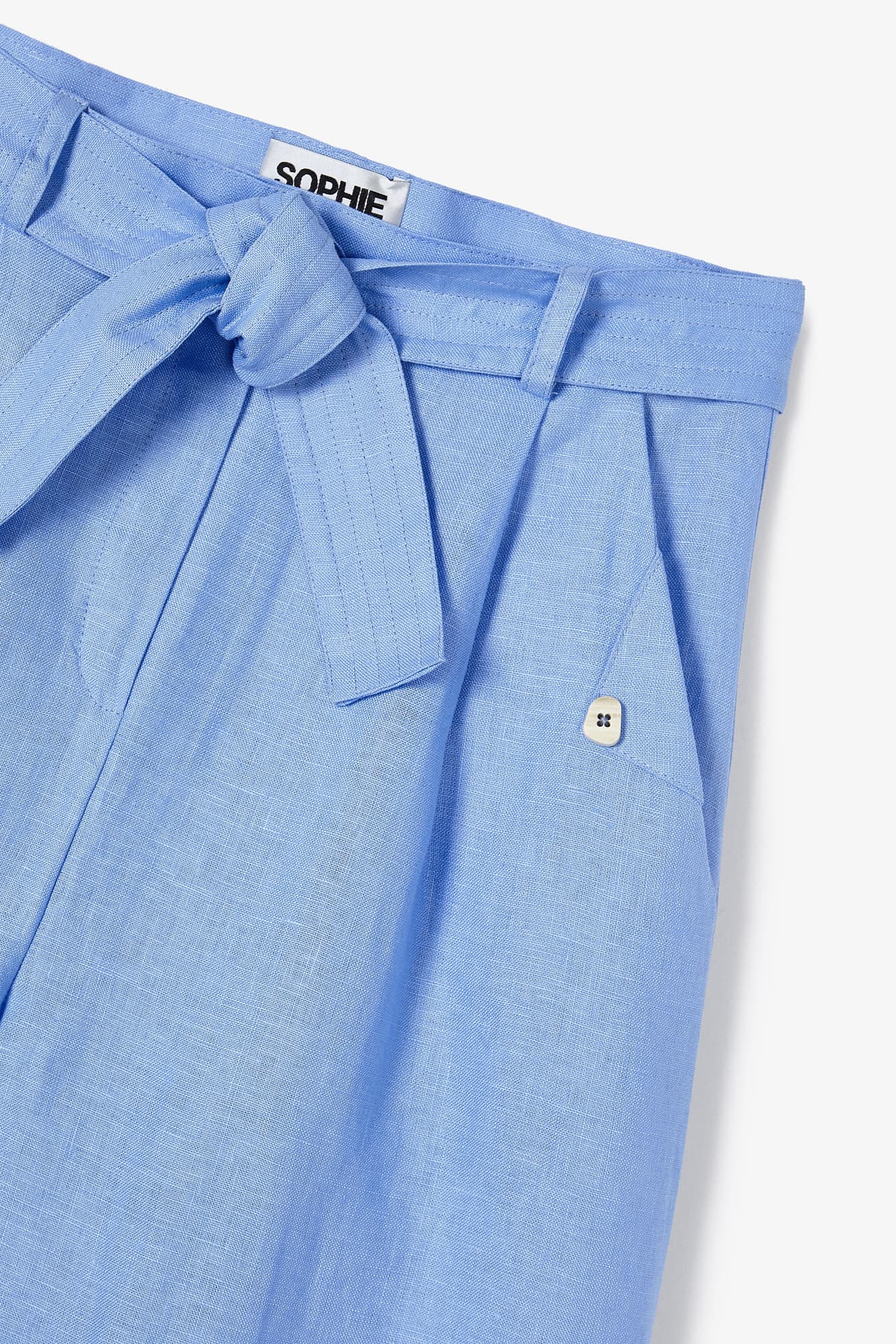 TOTAL CROSSED LOOK BLUE LINEN