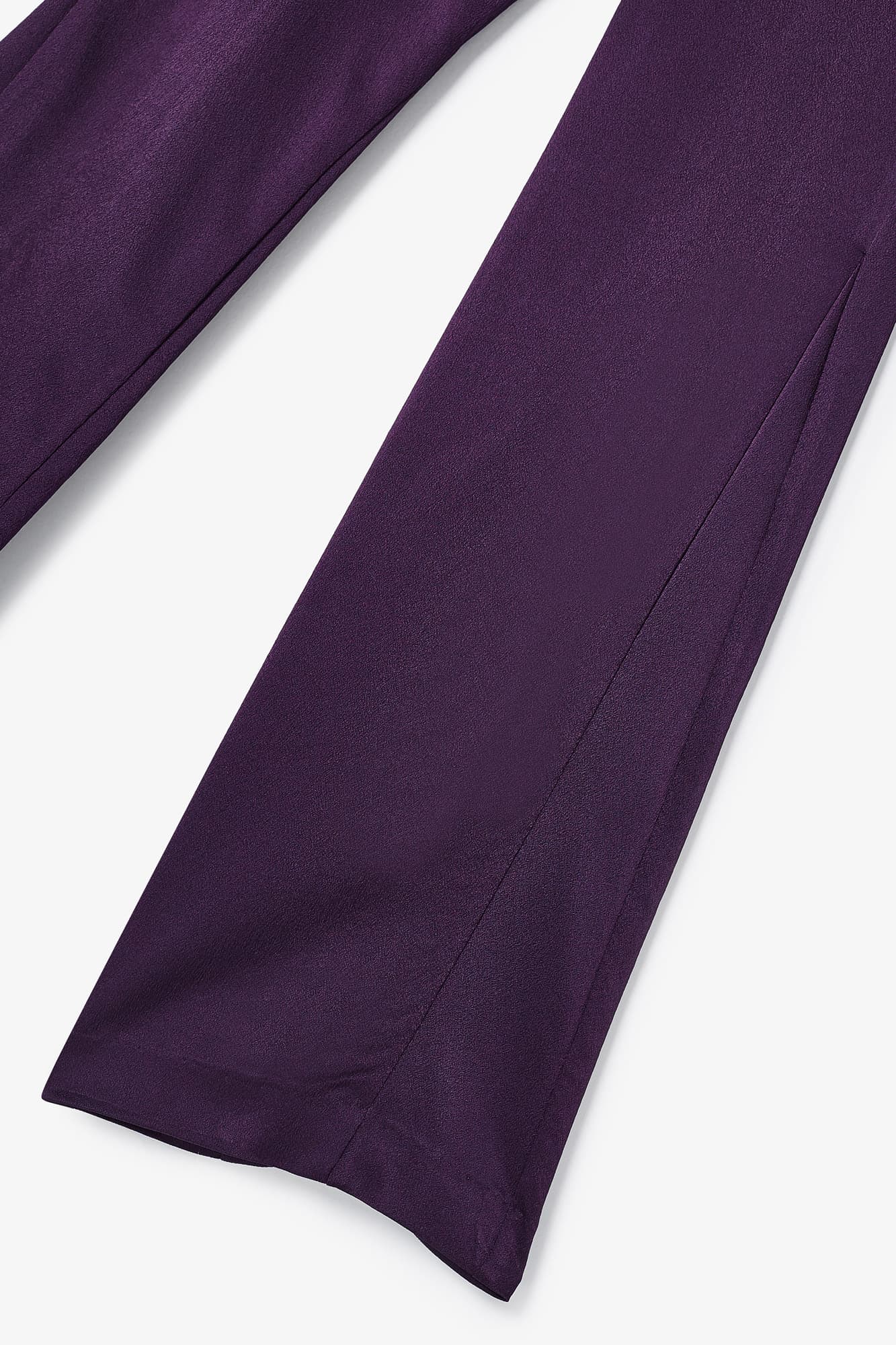 EIGHTY SATIN EGGPLANT PANTS