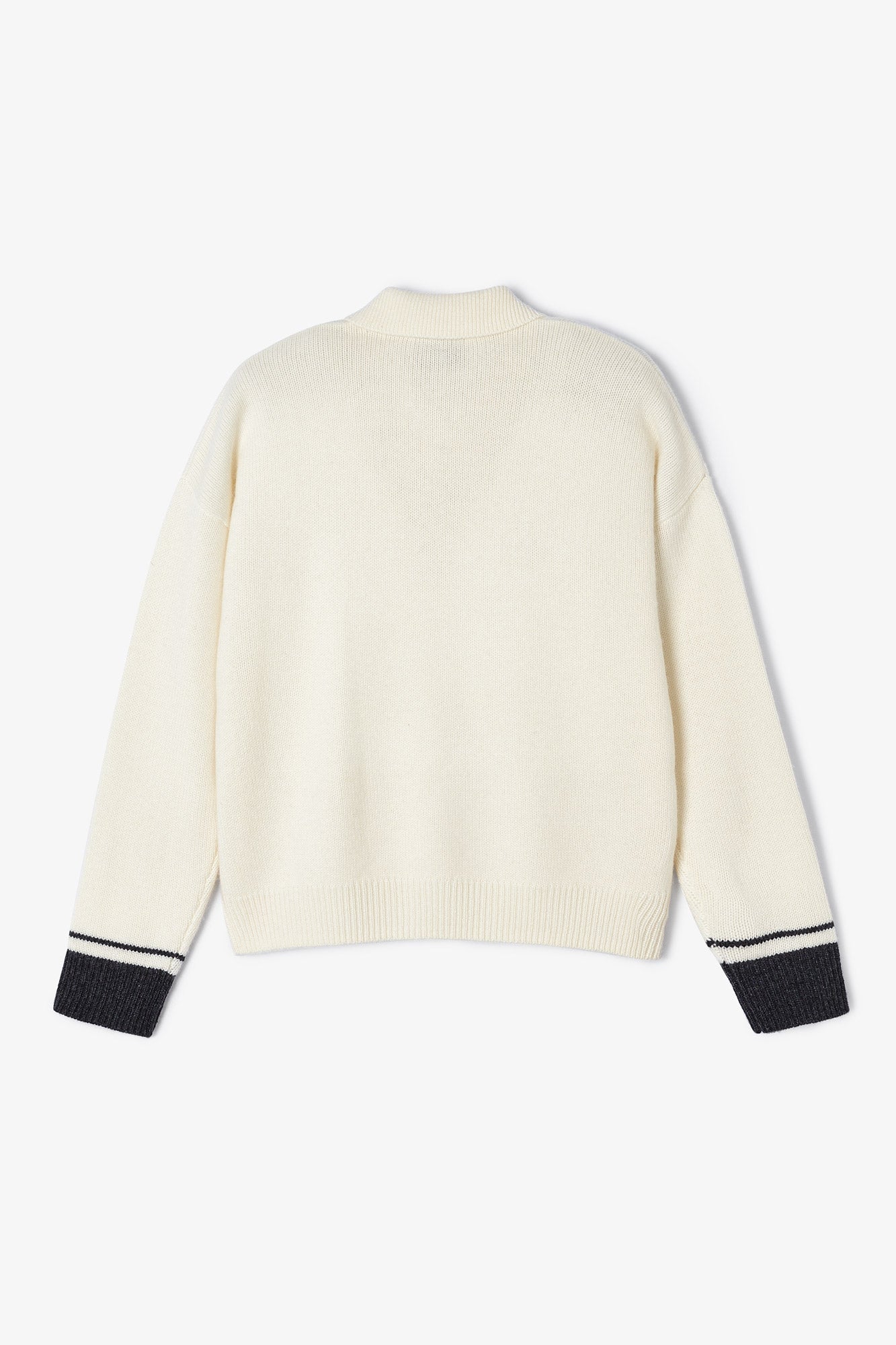 WHITE KNITTED POLO JERSEY