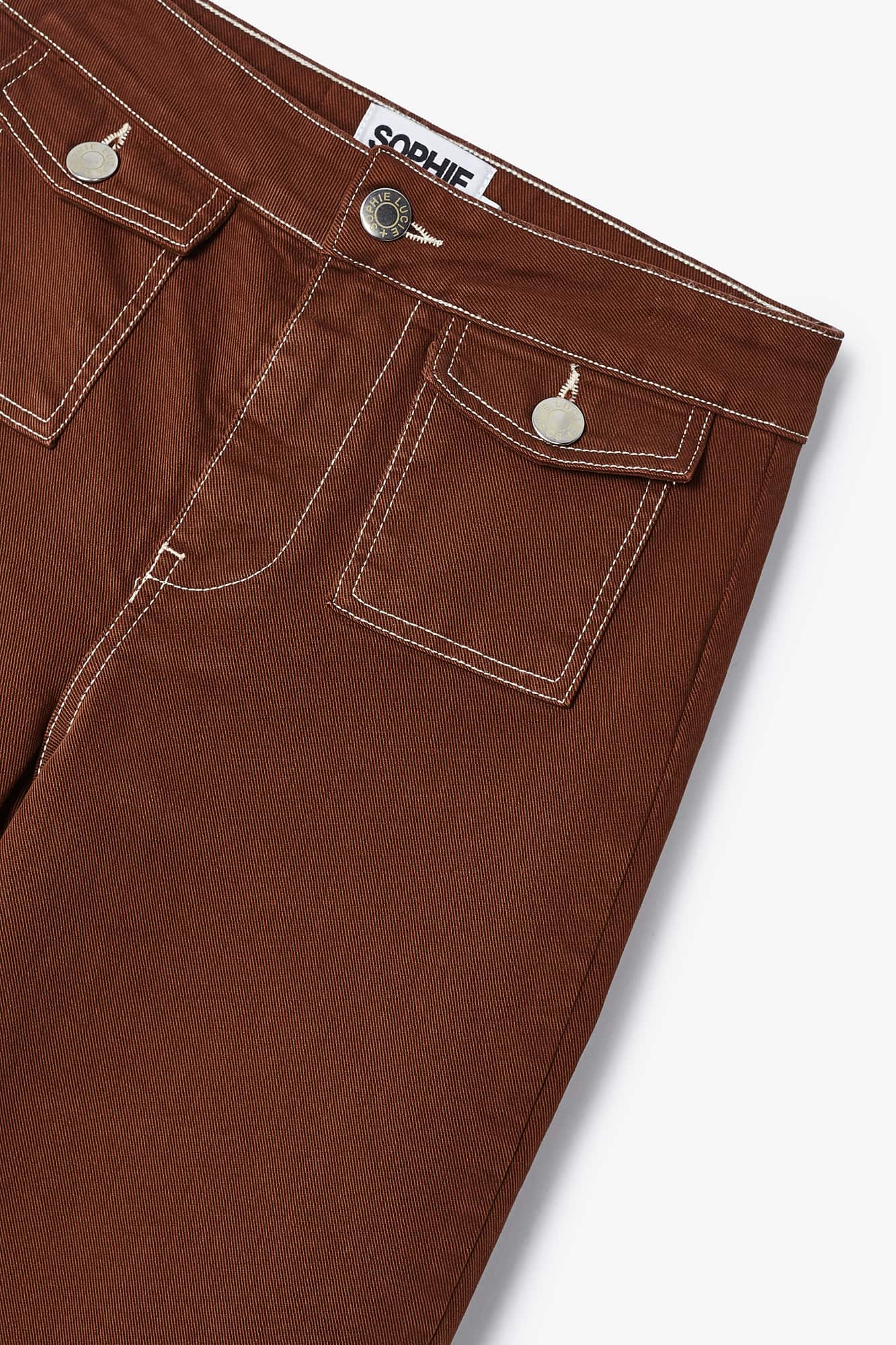 GLASTONBURY BROWN TWILL JEANS