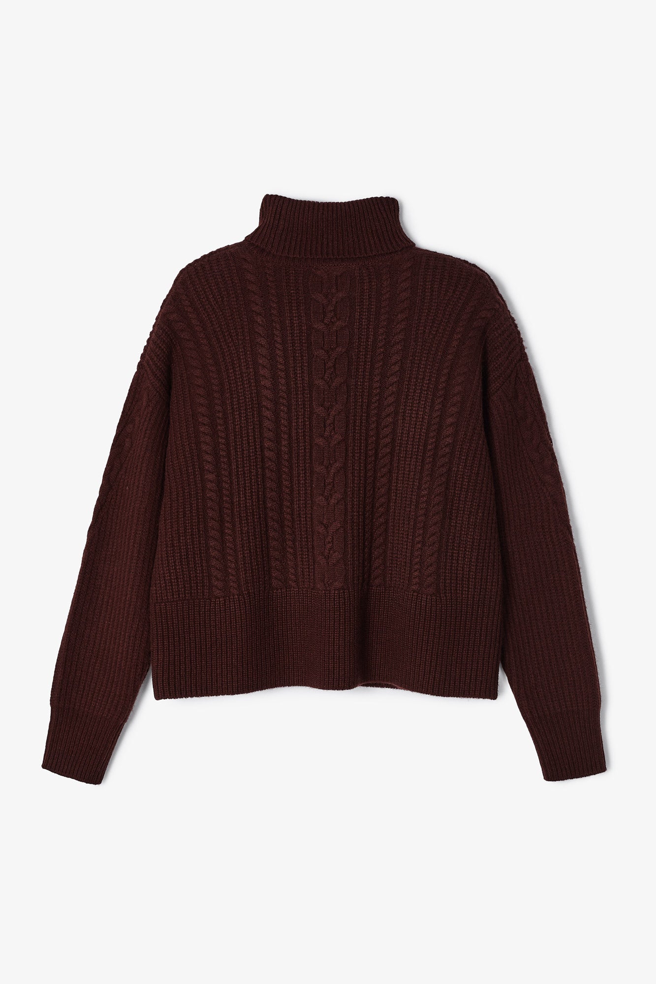 BROWN KNITTED COTTON SWEATER