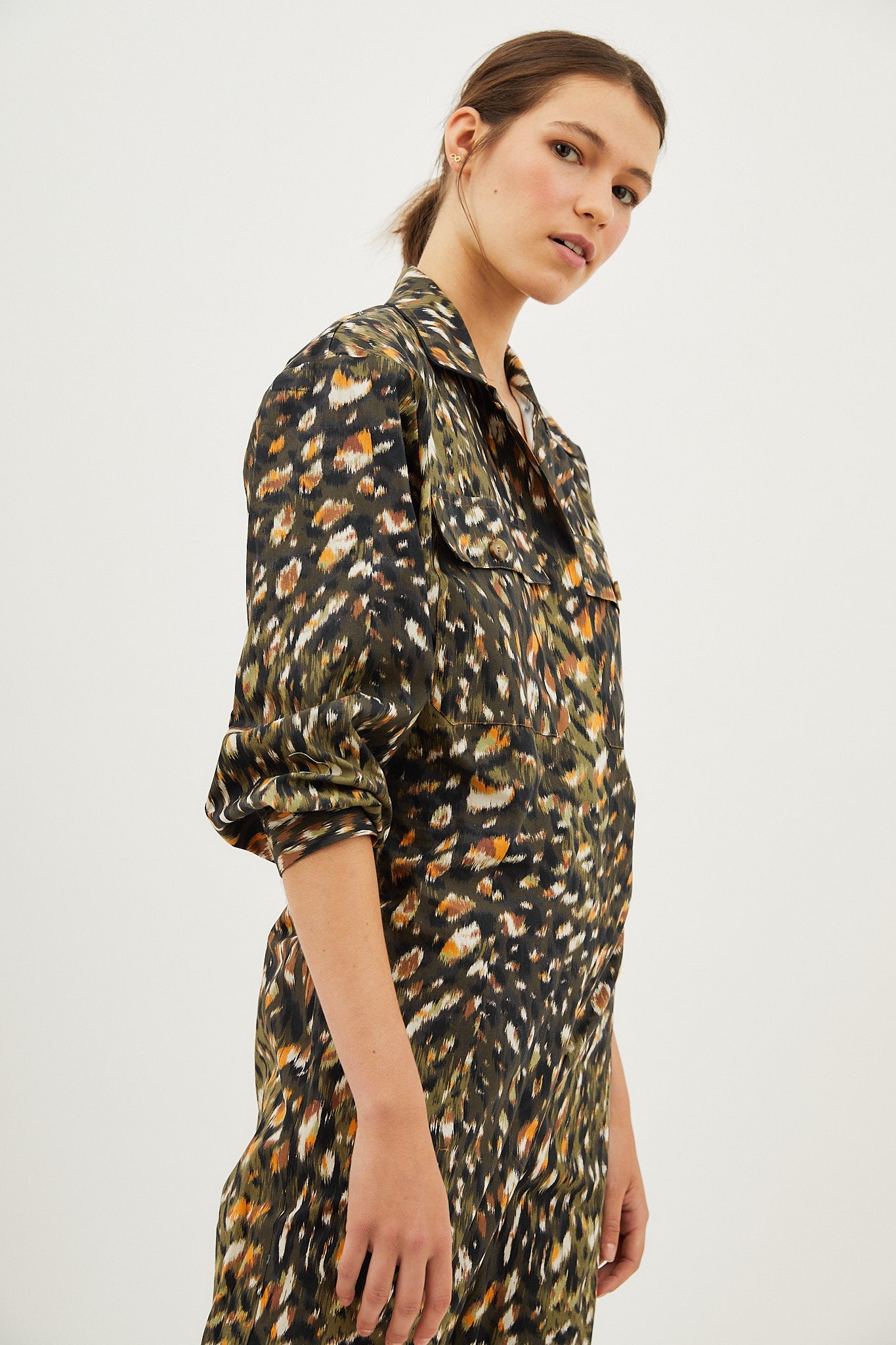 GEORGINA OVERALLS KHAKI SPOT