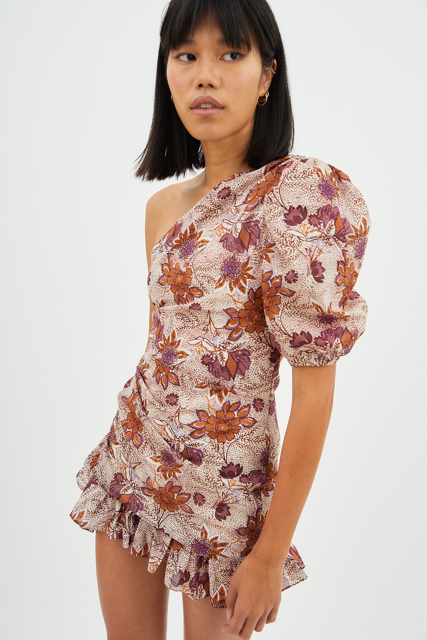 ANA CAMEL FLOWER DRESS