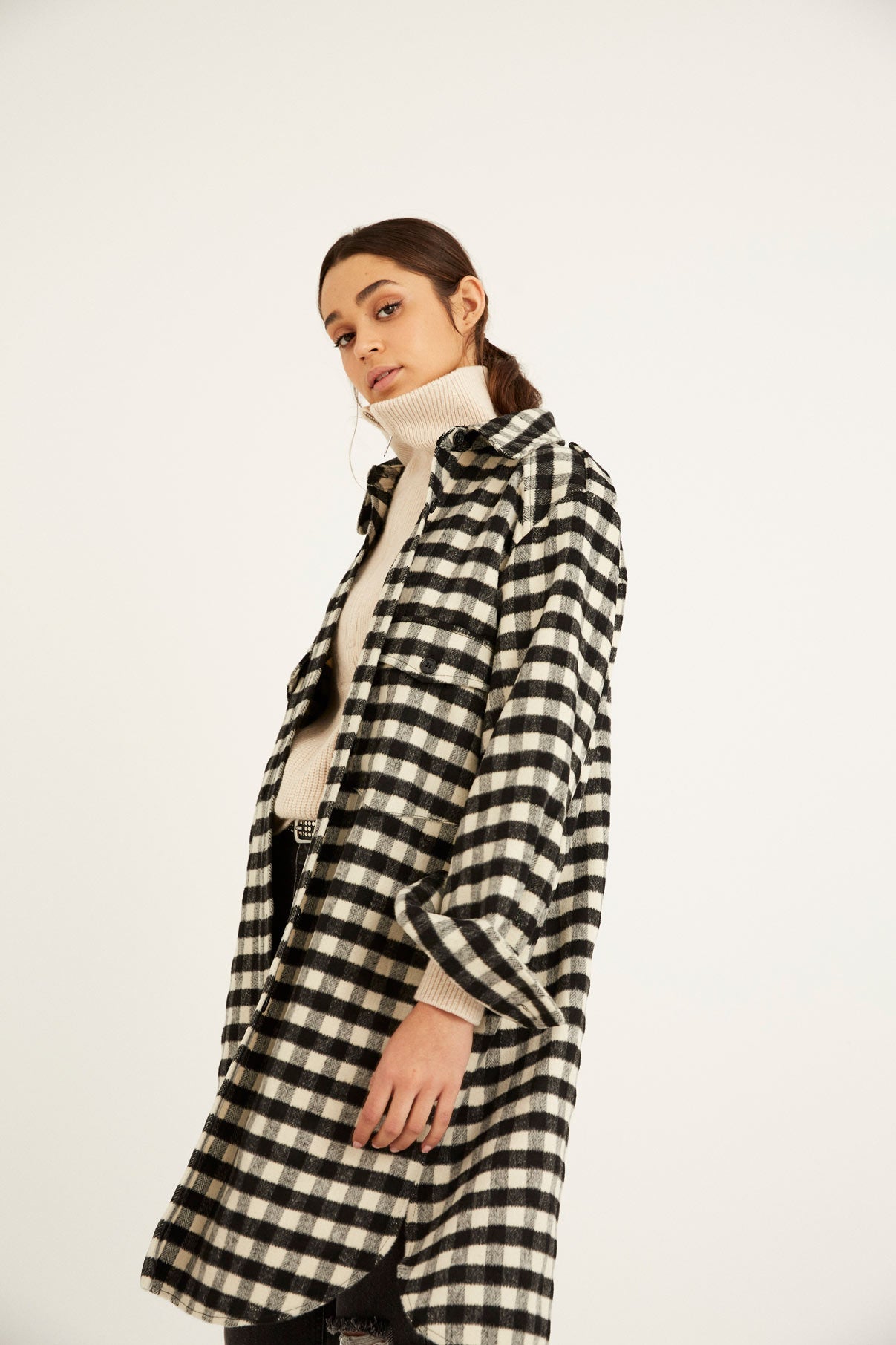 ABRIGO CAMISA VICHY-LANA