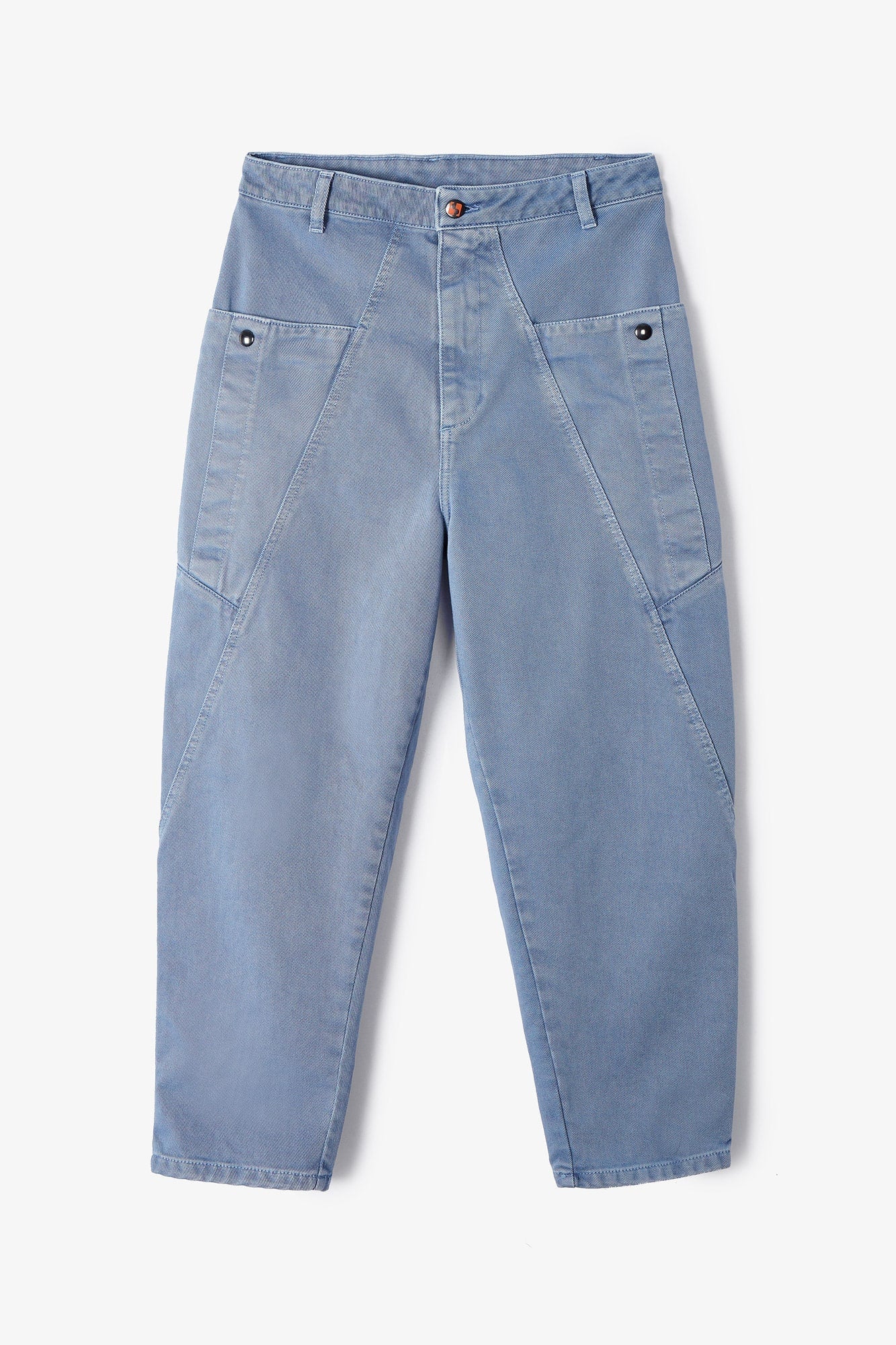 BLUE TWILL CARGO JEANS