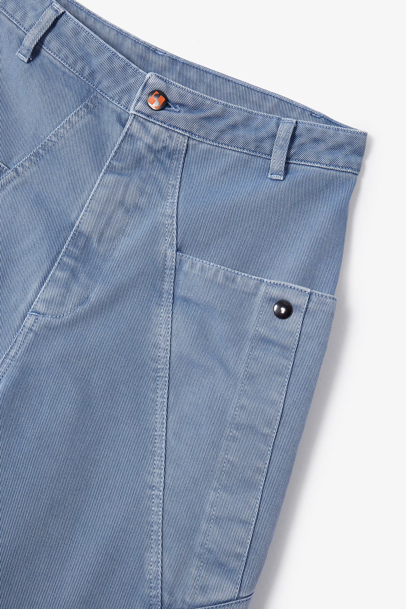 BLUE TWILL CARGO JEANS