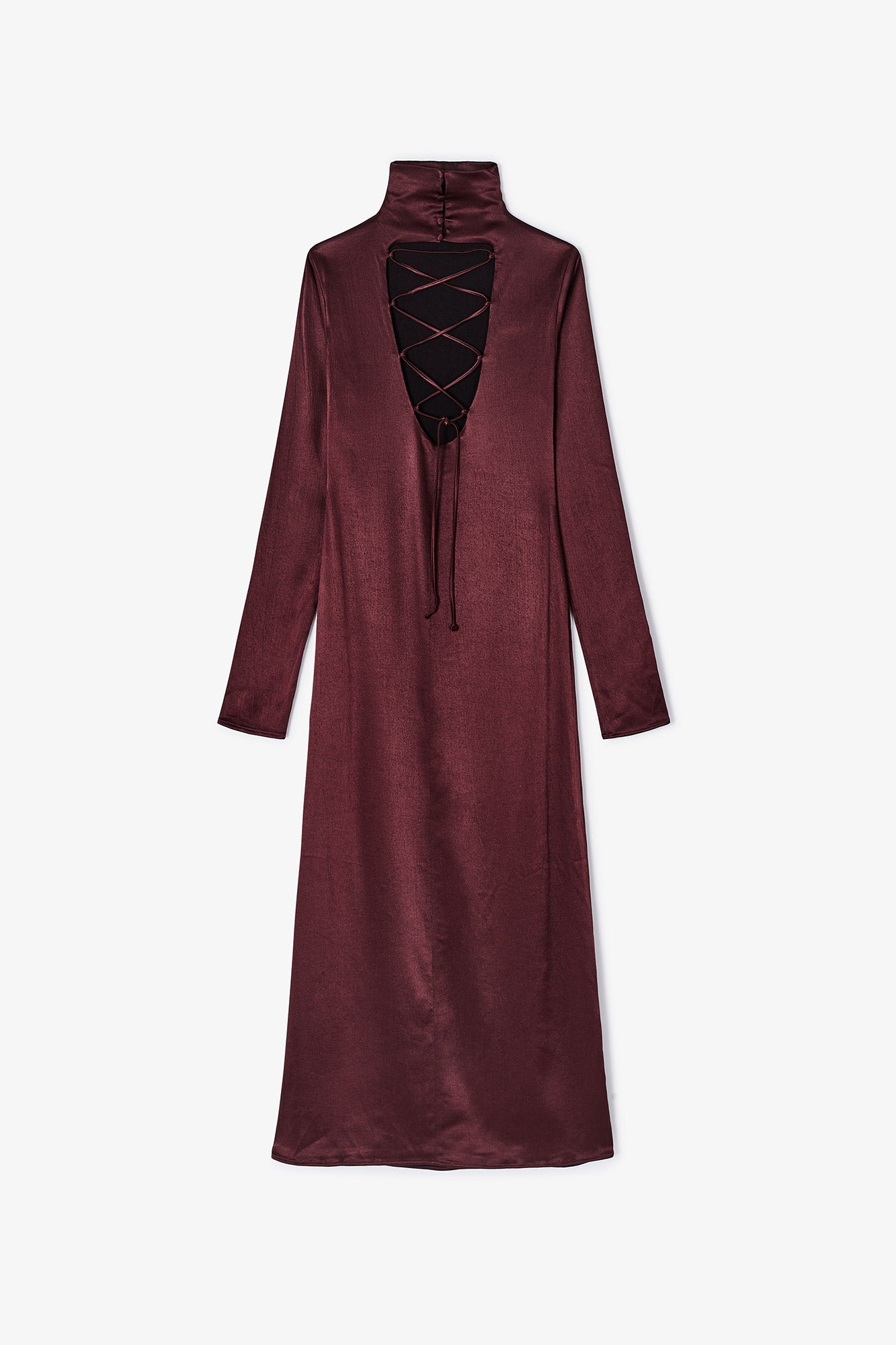 BROWN SATIN MINIMAL DRESS